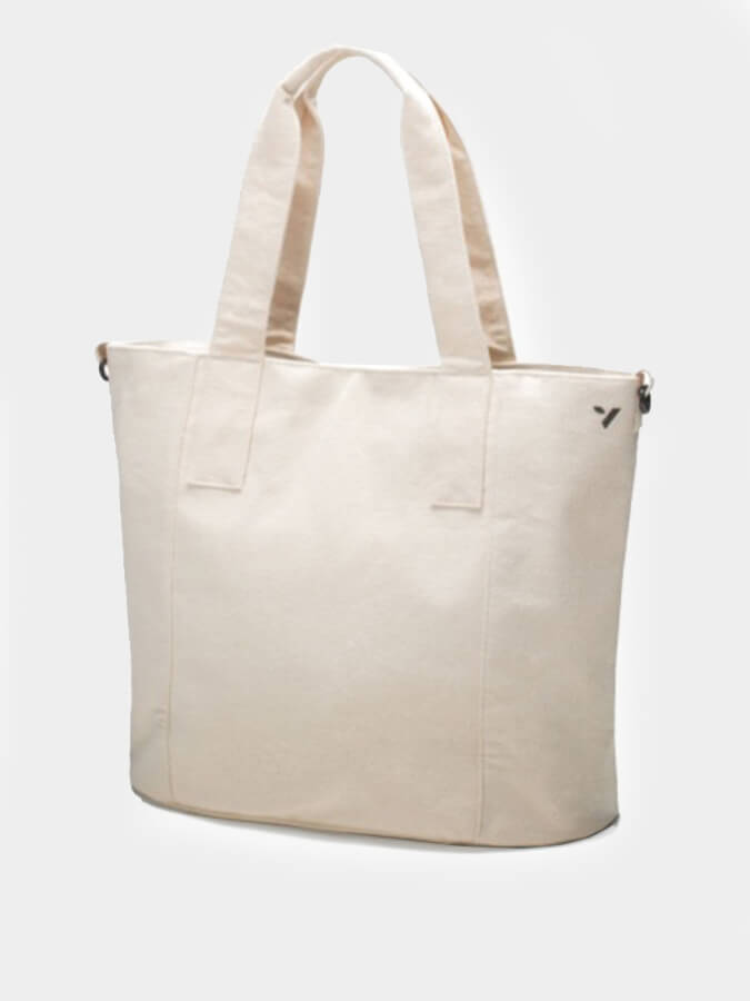 Vooray Zoey Organic Cotton Tote Bag - Eco-Friendly Reusable Shopping Bag for Groceries, Beach, Work & Travel