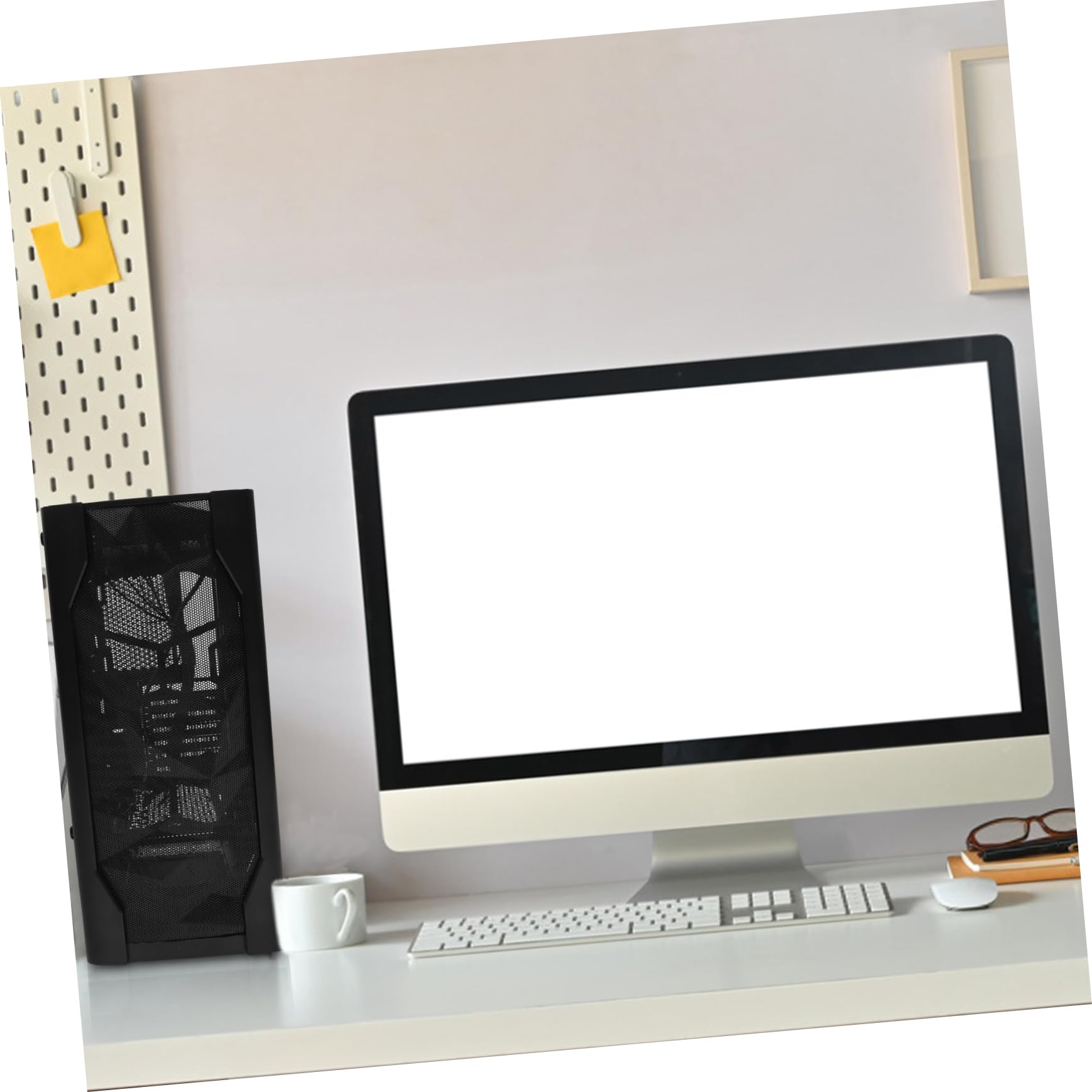 Mobestech ATX Mid Tower Gaming PC Case - Full Tempered Glass Side Panel, High Airflow Design, Supports E-ATX Motherboard (Black) - Perfect for Gaming Rigs & Custom Water Cooling Builds