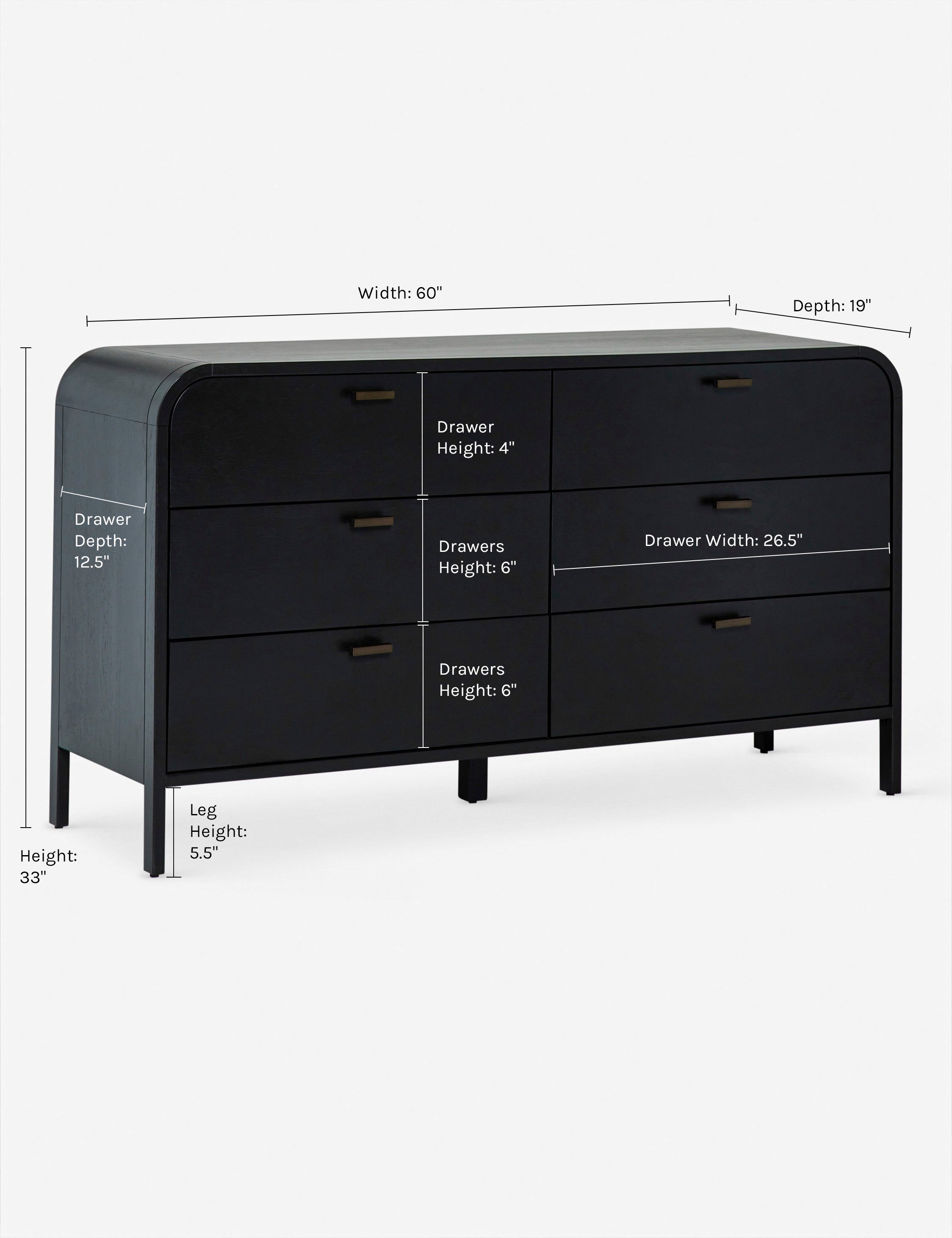 Brooke 6-Drawer Wooden Dresser for Bedroom - Solid Oak Chest of Drawers with Smooth Gliding Drawers for Clothes Storage | Perfect for Master Bedroom, Guest Room & Nursery Organization