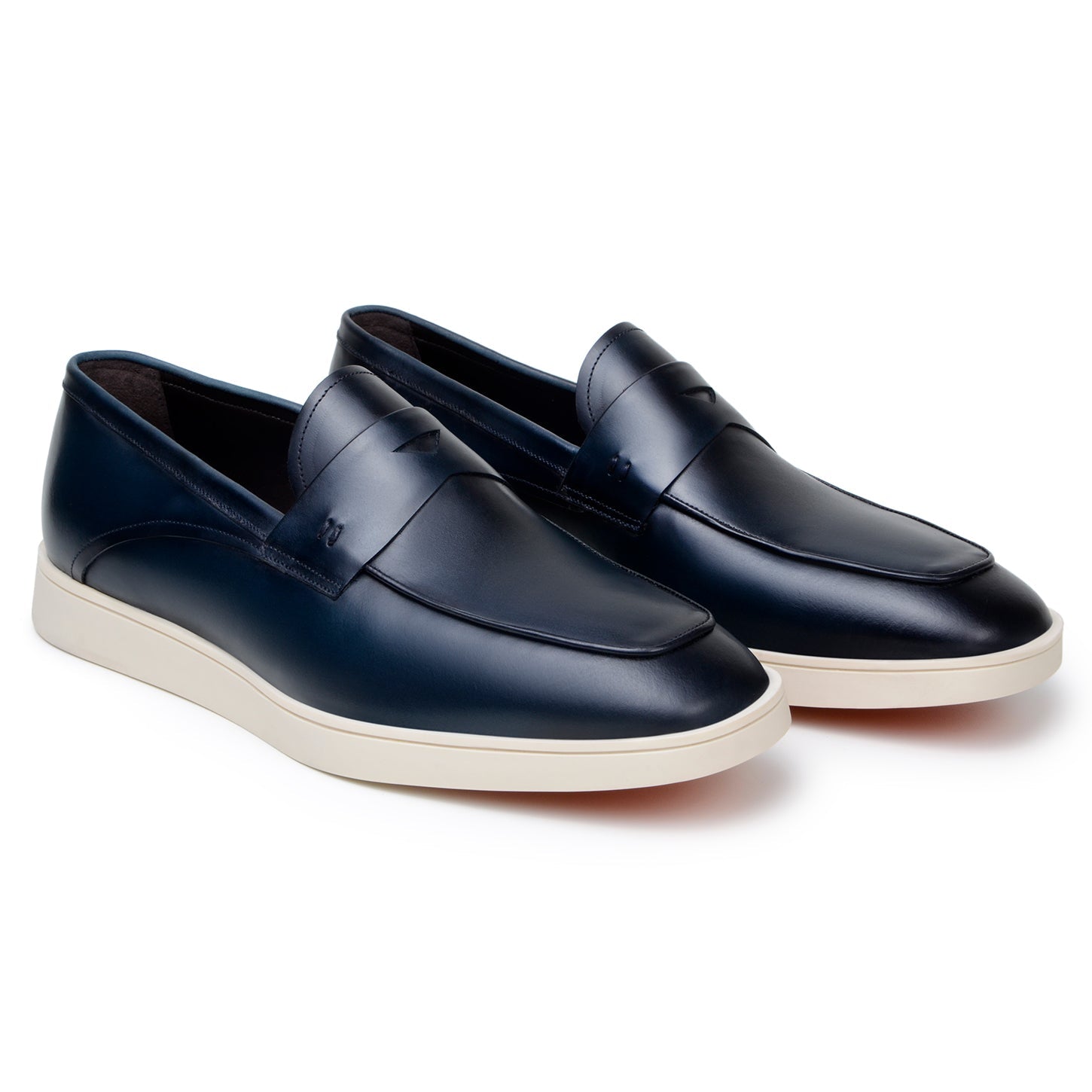 Belvedere Maurizio Hybrid Penny Loafer Dress Shoes for Men - Navy Blue Leather Business Casual Shoes - Perfect for Office, Weddings & Formal Events