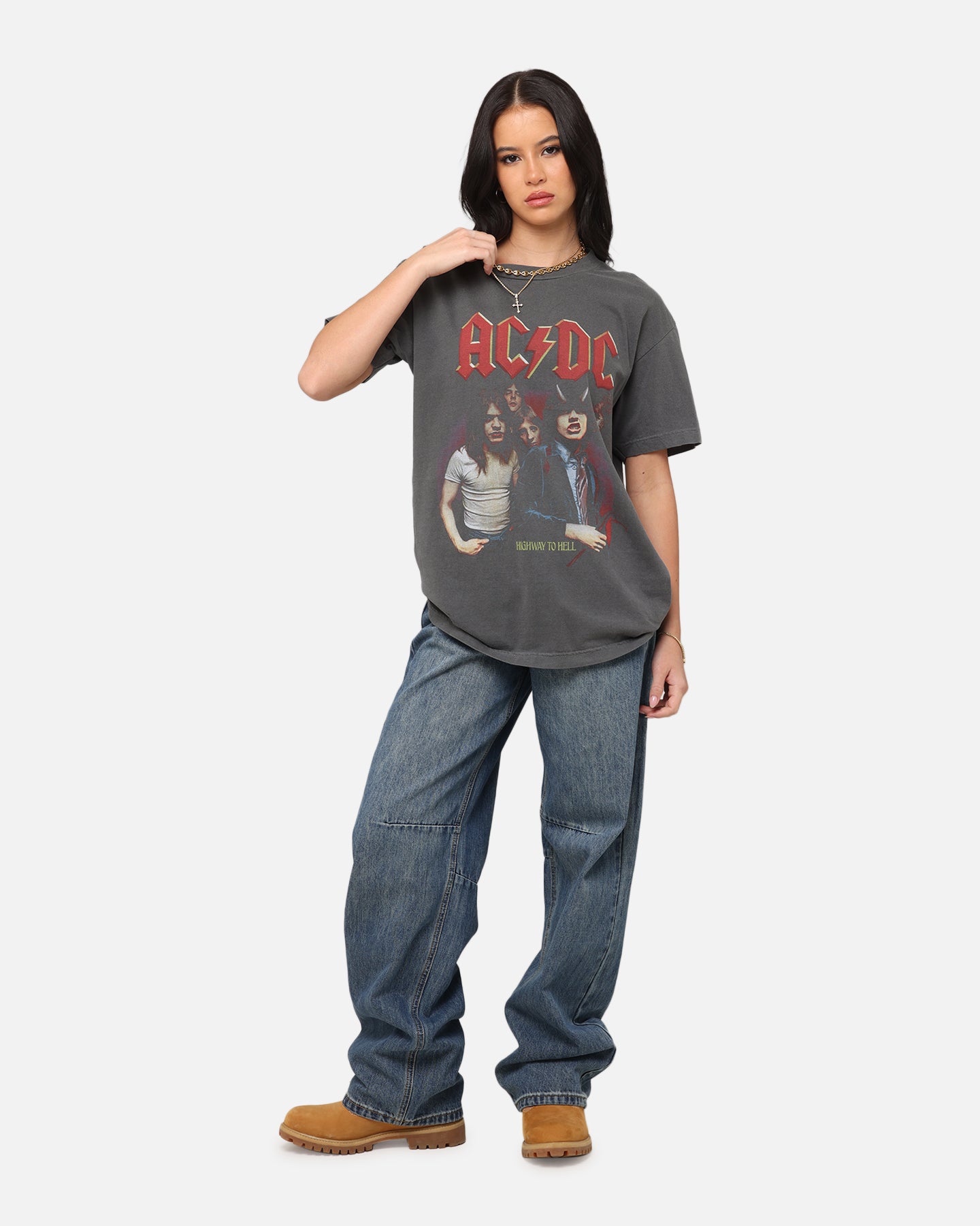 Vintage AC/DC Highway To Hell Rock Band T-Shirt - Faded Black Cotton Tee for Men & Women - Perfect for Concerts, Parties & Rock Music Fans