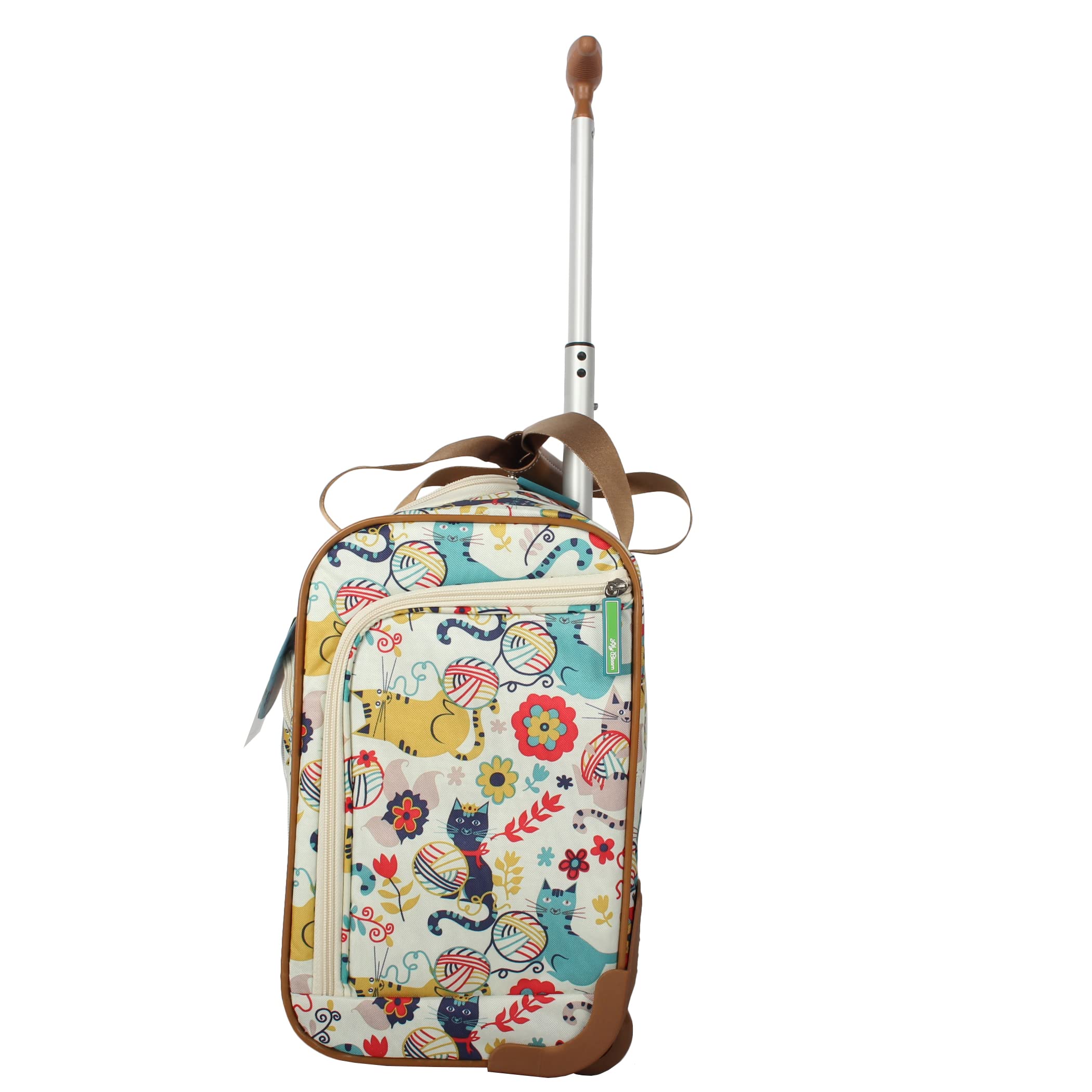 Lily Bloom Designer 15 Inch Carry On Luggage - Lightweight Weekender Overnight Business Travel Suitcase with 2 Rolling Wheels - Under Seat Rolling Bag for Women (Furry Friend) - Perfect for Airplane, Train & Weekend Getaways