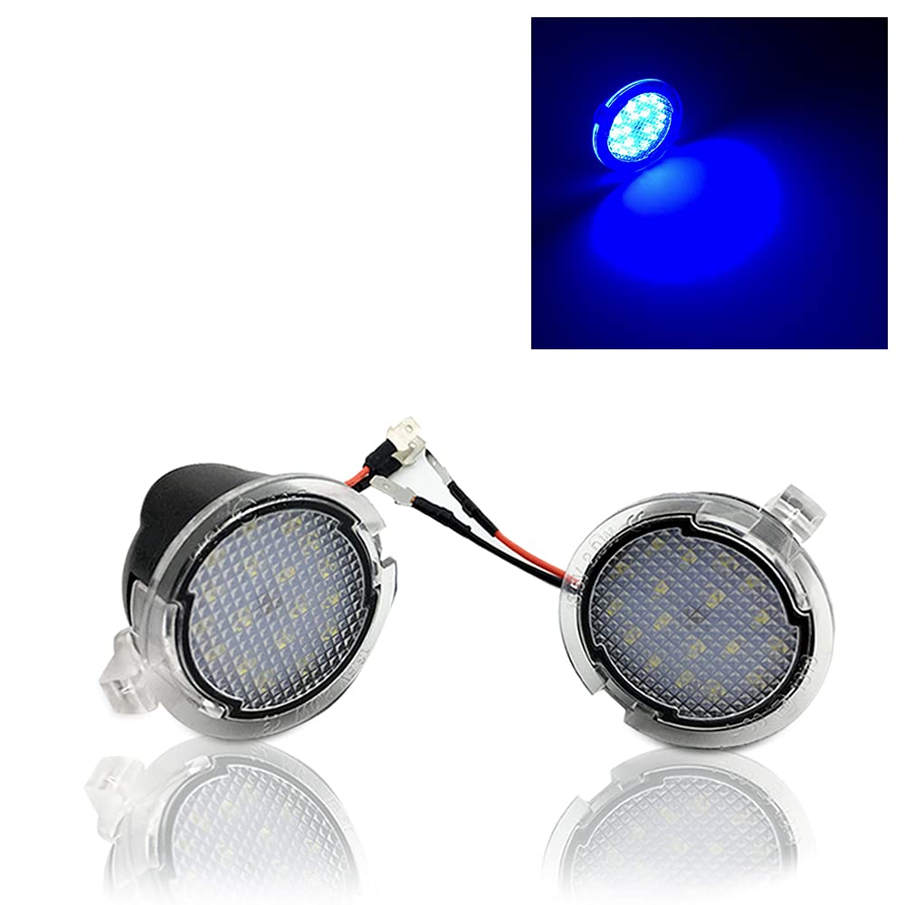 2Pcs LED Side Mirror Puddle Lights - Compatible with Ford C-Max, Focus, Kuga, Mondeo, F-150, Explorer, Edge - Waterproof Under Mirror LED Lamps for Enhanced Night Visibility & Safety - Perfect for Parking, Driveways & Dark Roads