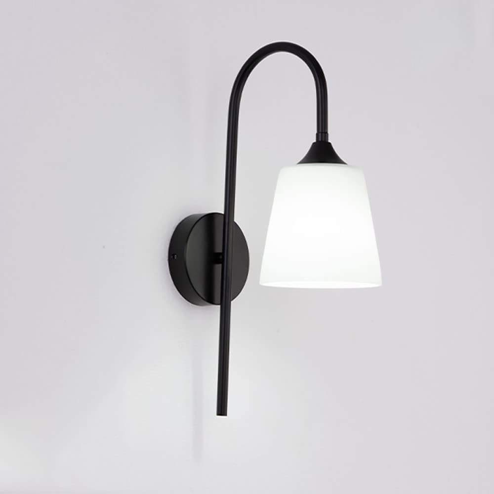 Modern Glass Wall Sconce Lights - Long Arm Decorative Wall Lighting Fixture with E27 Base, Bedside Lamp for Living Room, Bedroom & Corridor | Energy-Efficient Home Lighting with Elegant Glass Lampshade | Perfect for Ambient Lighting, Reading Nook & Hallway Decor