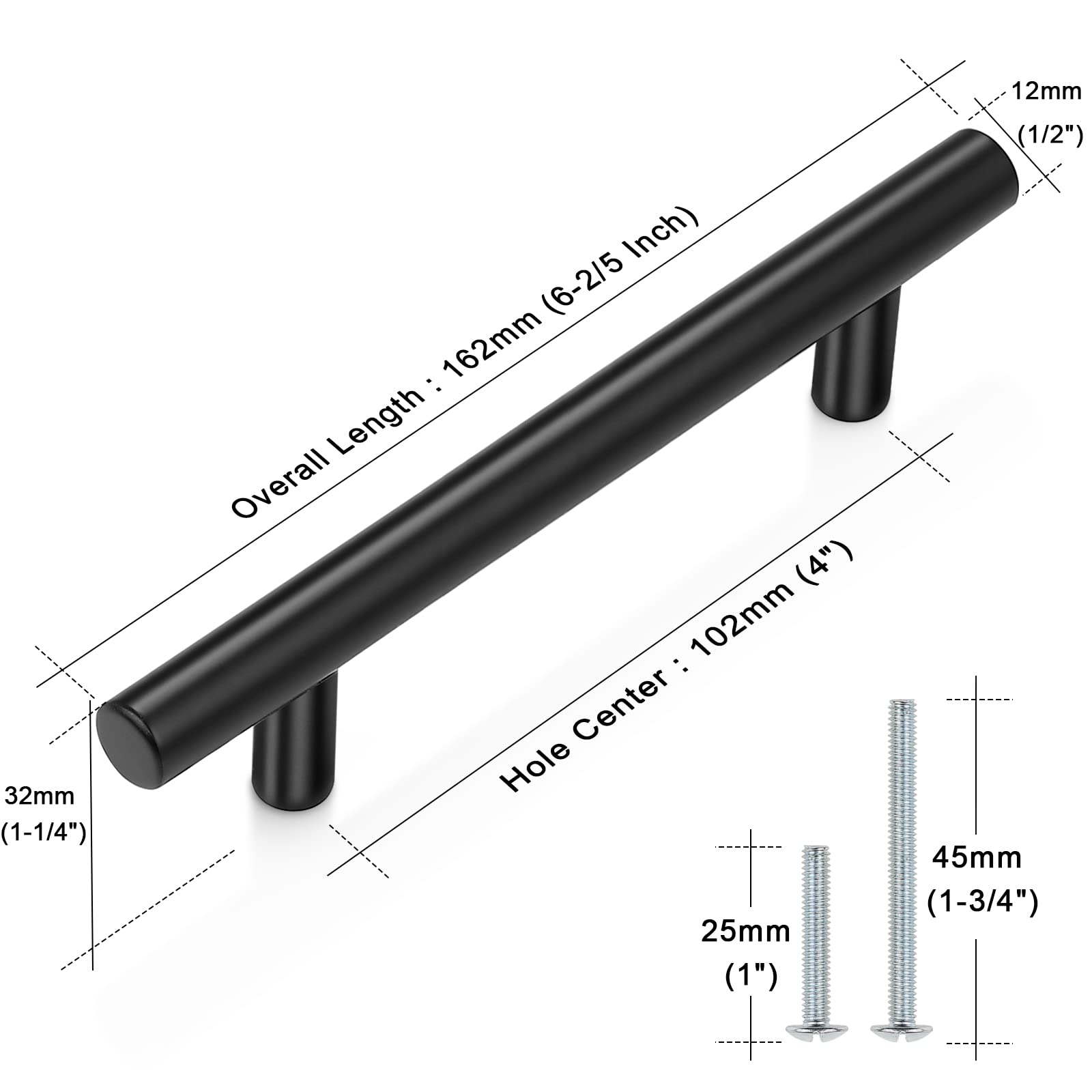 10 Pack 4 Inch Black Stainless Steel Drawer Handles - Modern Cabinet Pulls for Kitchen, Bathroom, Wardrobe & Furniture (Dresser, Nightstand, Coffee Table) - Easy Installation & Durable Design