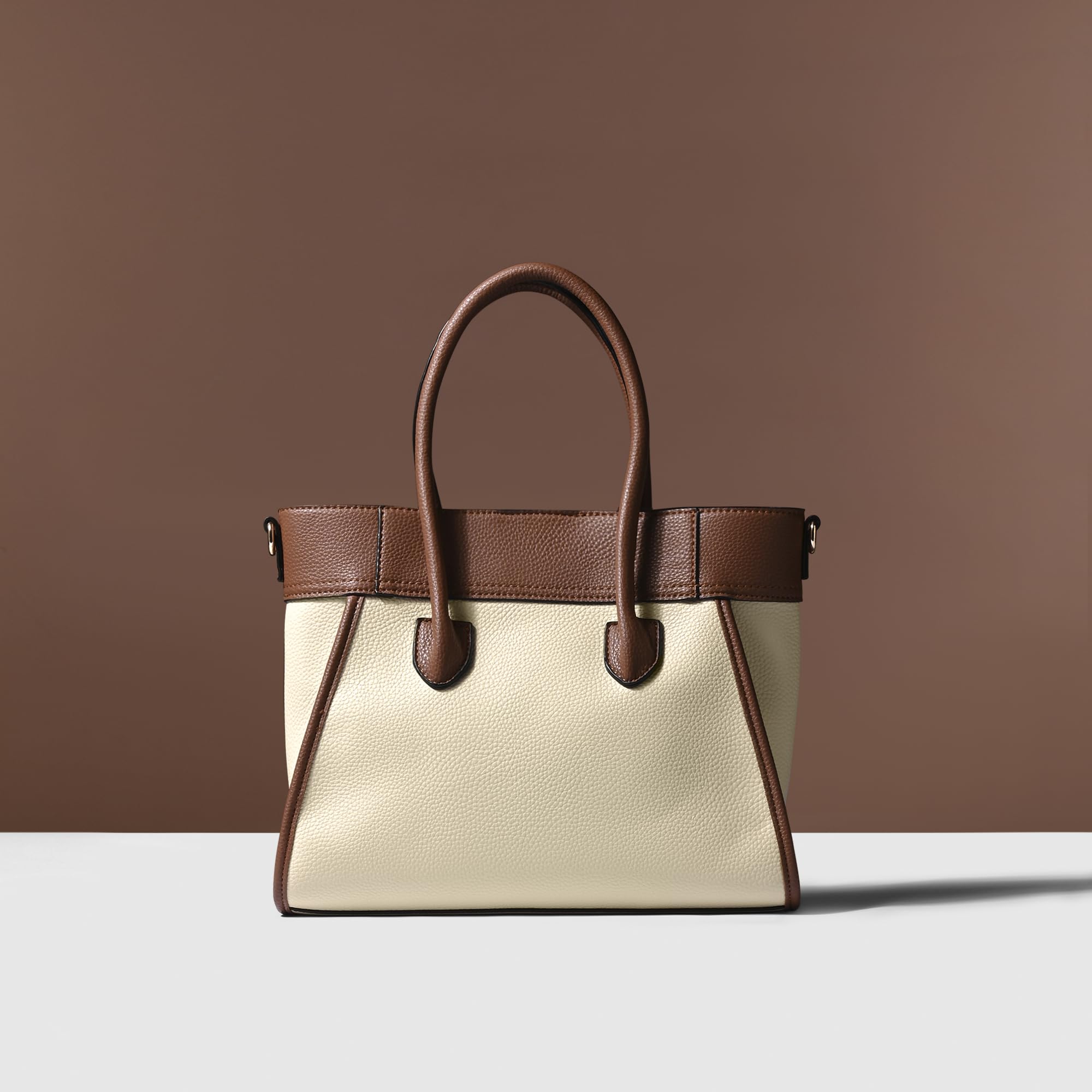 Accessorize London Women's Dual Tone Satchel Bag with Detachable Adjustable Strap - Stylish Ladies Purse Handbag for Office, Work & Everyday Use | Perfect Work Tote & Professional Women's Shoulder Bag