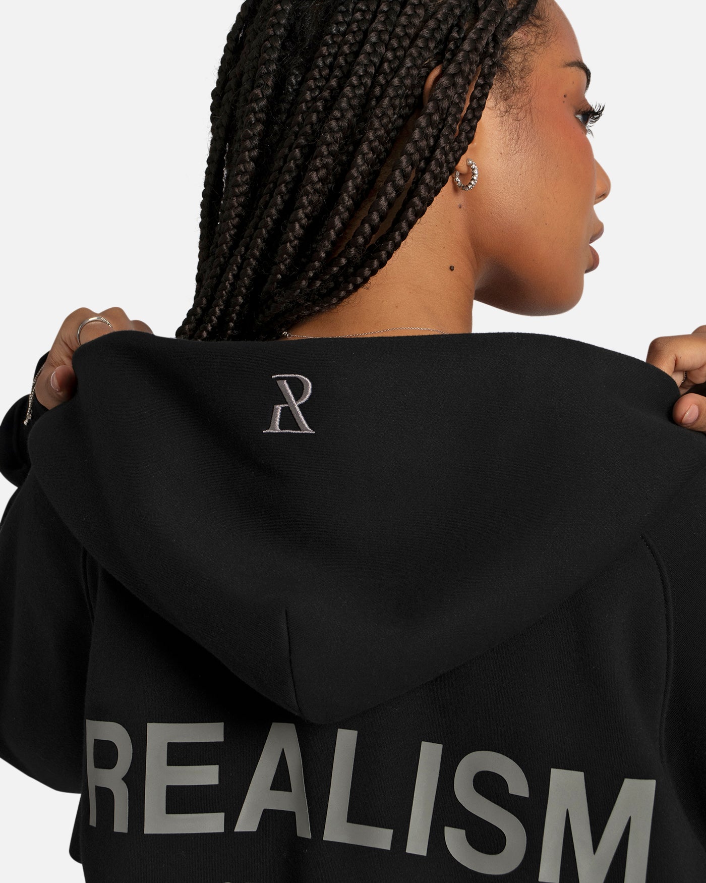 SSS Realism Radiant Zip Hoodie for Men & Women - Black Pullover Jacket for Casual Wear, Gym & Outdoor Activities
