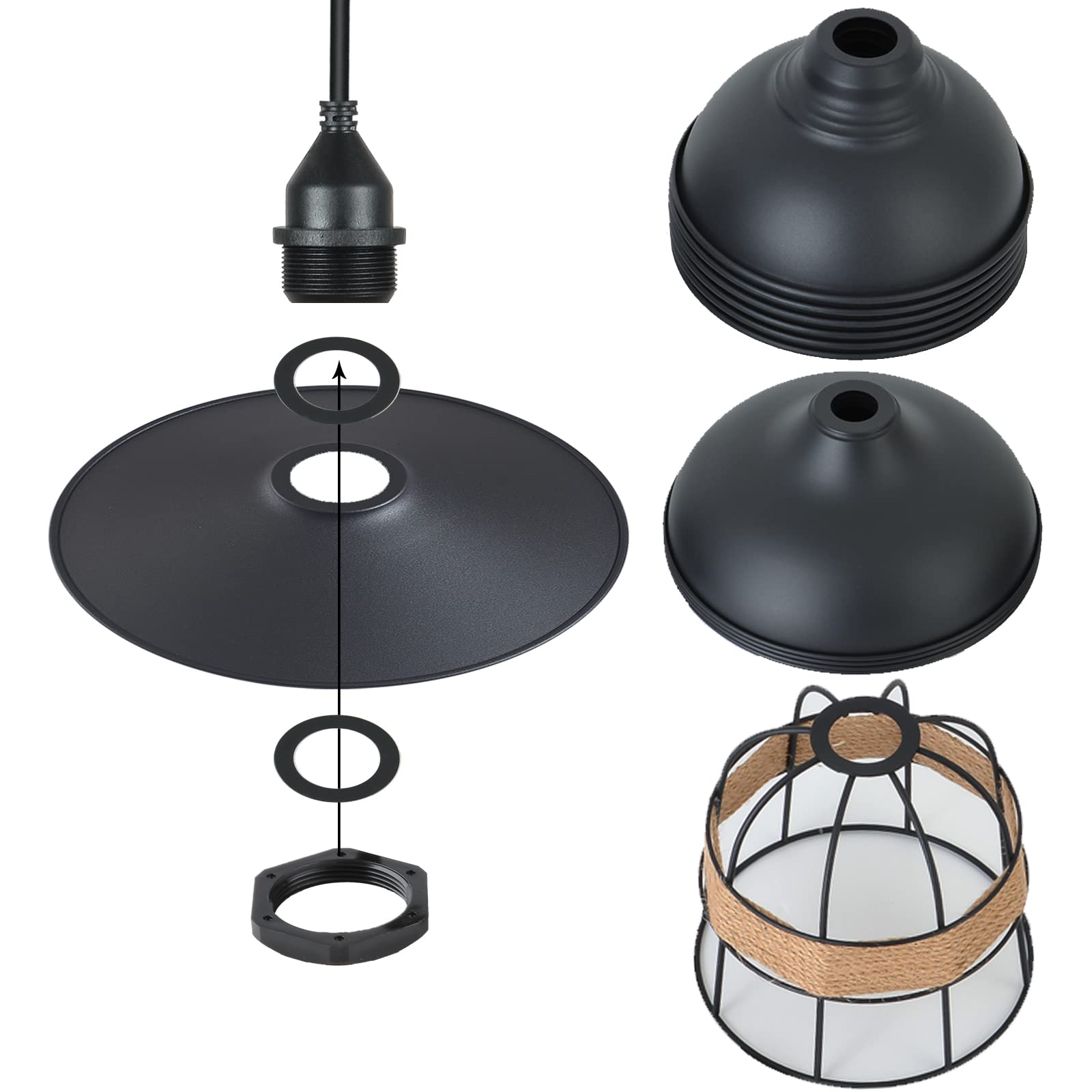 10FT Waterproof Outdoor Electric Light Socket with Wire - E26/E27 Base for Temporary Building Lighting, Construction Sites, Garden, Patio & Camping Use