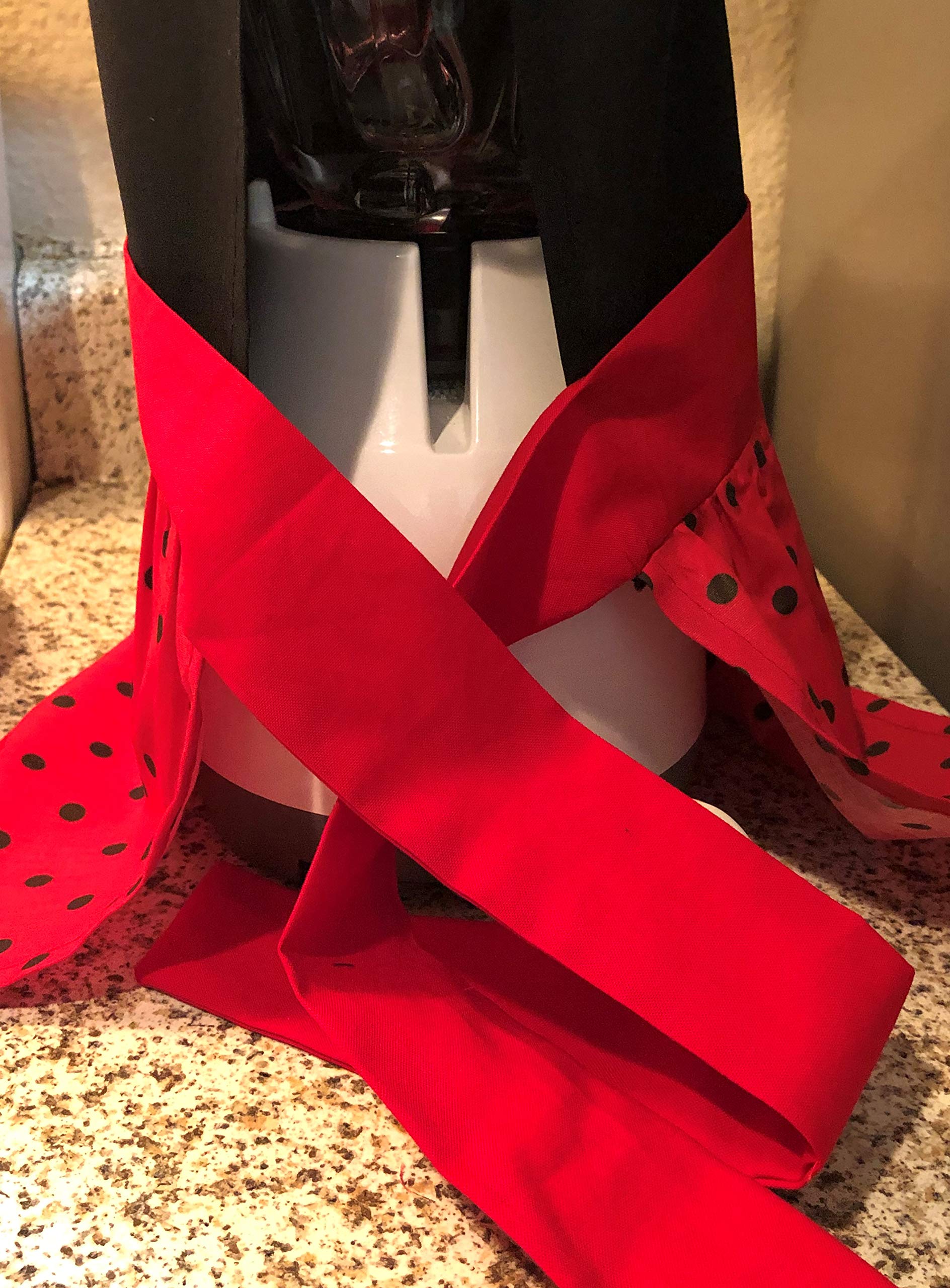 OSTER Blender Dust Cover - Strawberry & Red-Black Dots Design with Tie Bow - Kitchen Appliance Protector for Countertop Storage & Freshness