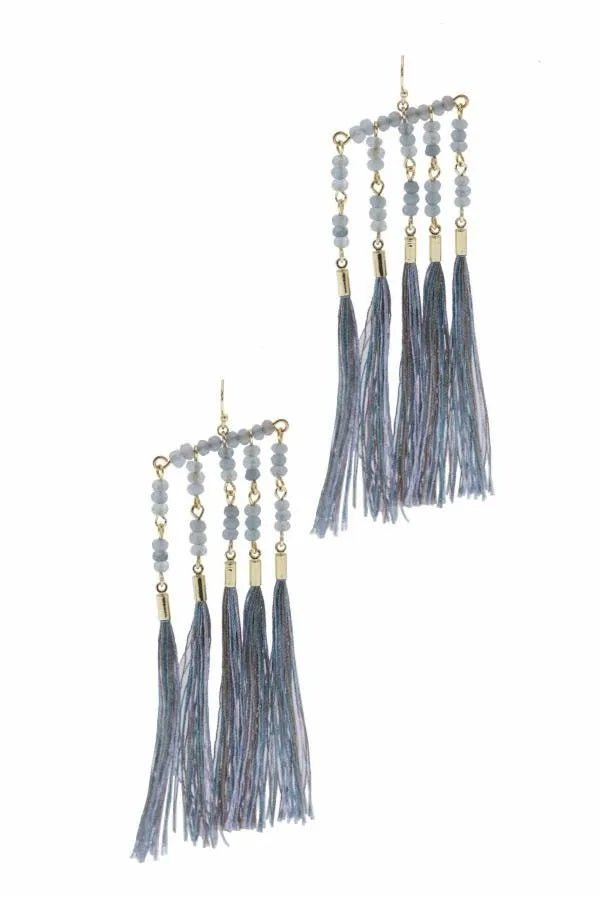 Beaded Fringe Tassel Earrings for Women - Bohemian Handmade Dangle Earrings - Perfect for Parties, Weddings & Festivals