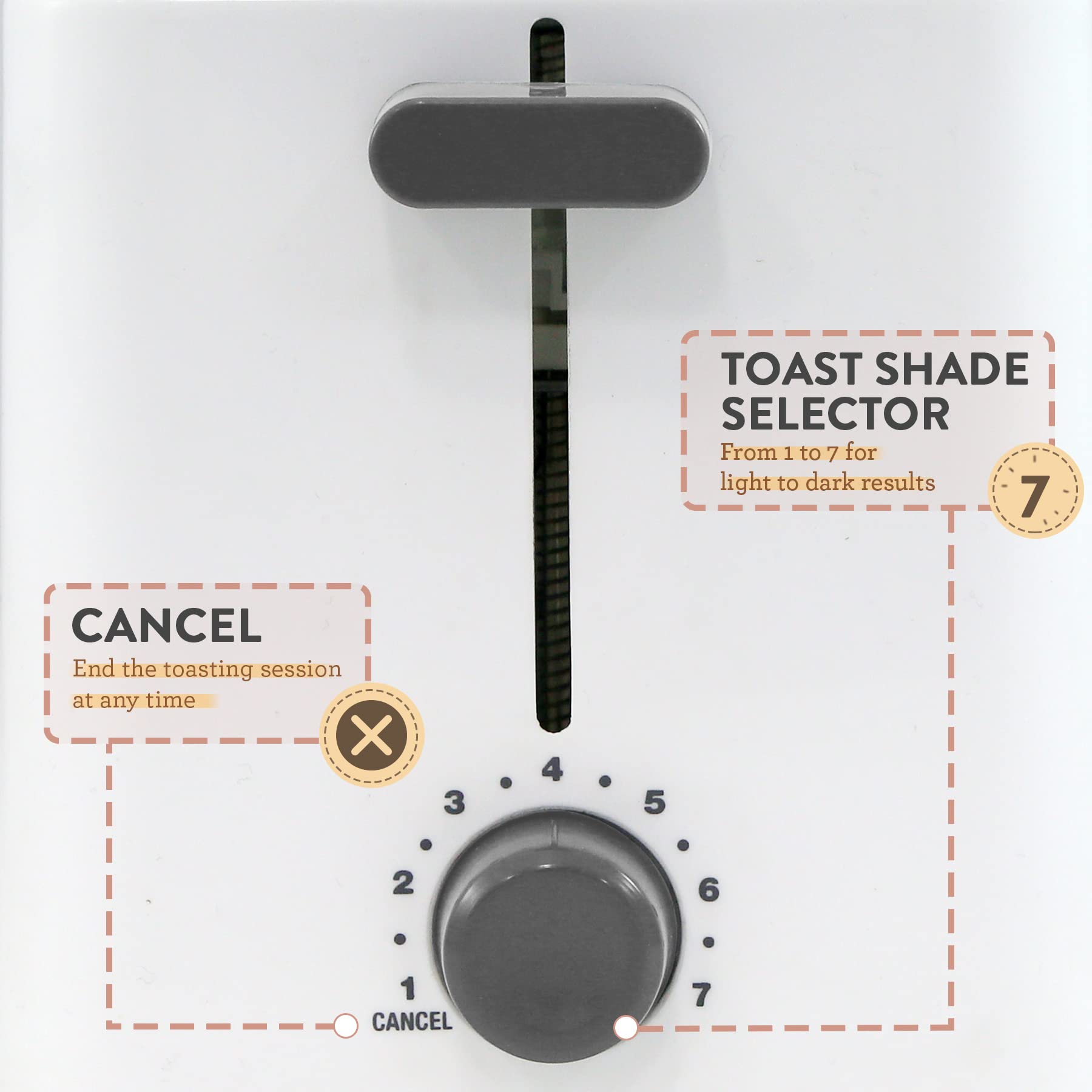 Elite Gourmet ECT-1027 Cool Touch 2-Slice Toaster with 7 Browning Settings - Extra Wide 1.5