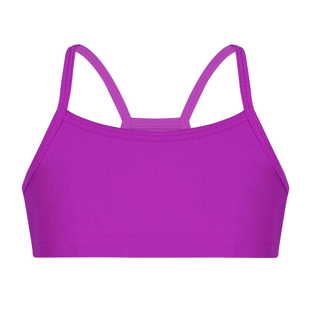 Kaerm Little Big Girls Solid Racerback Dance Top - Breathable Sports Bra for Dance, Workout, Gymnastics & Yoga | Perfect for Ballet Class, Gym Training & Active Play