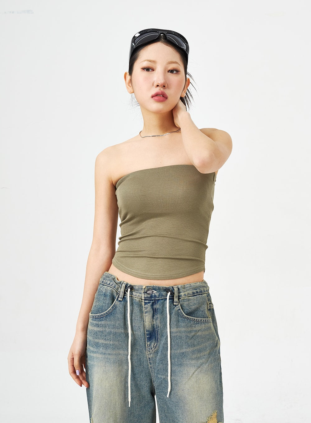 Basic Tube Top CM321 - Women's Stretchy Seamless Camisole for Layering, Workout & Casual Wear