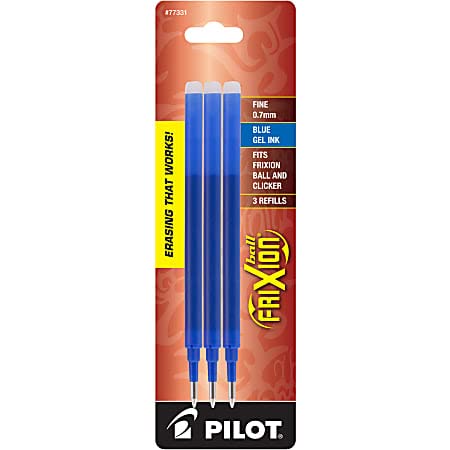 Pilot FriXion Erasable Gel Pen Refills - Fine Point 0.7mm Black, Red & Blue Ink (9-Pack) - Perfect for Note Taking, School Work & Office Use