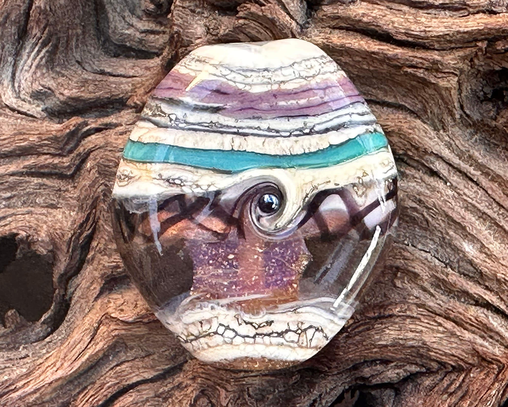Purple Organic Lampwork Glass Focal Bead - Handmade SRA Artisan Jewelry Bead for Necklace, Bracelet & DIY Craft Projects