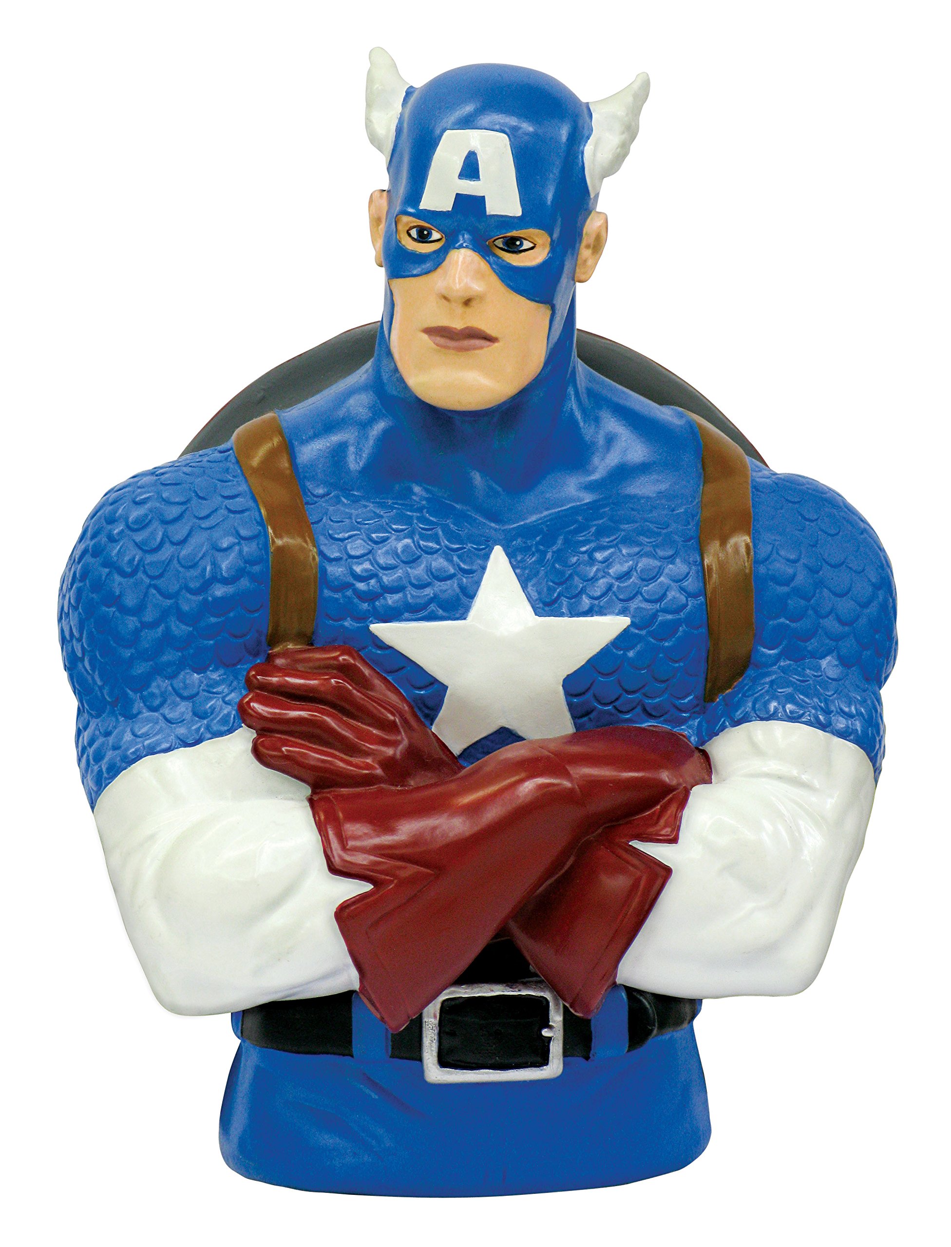 Marvel Captain America Collectible Bust Bank - Superhero Coin Bank for Kids & Adults - Perfect for Marvel Fans, Home Decor, and Gift Giving