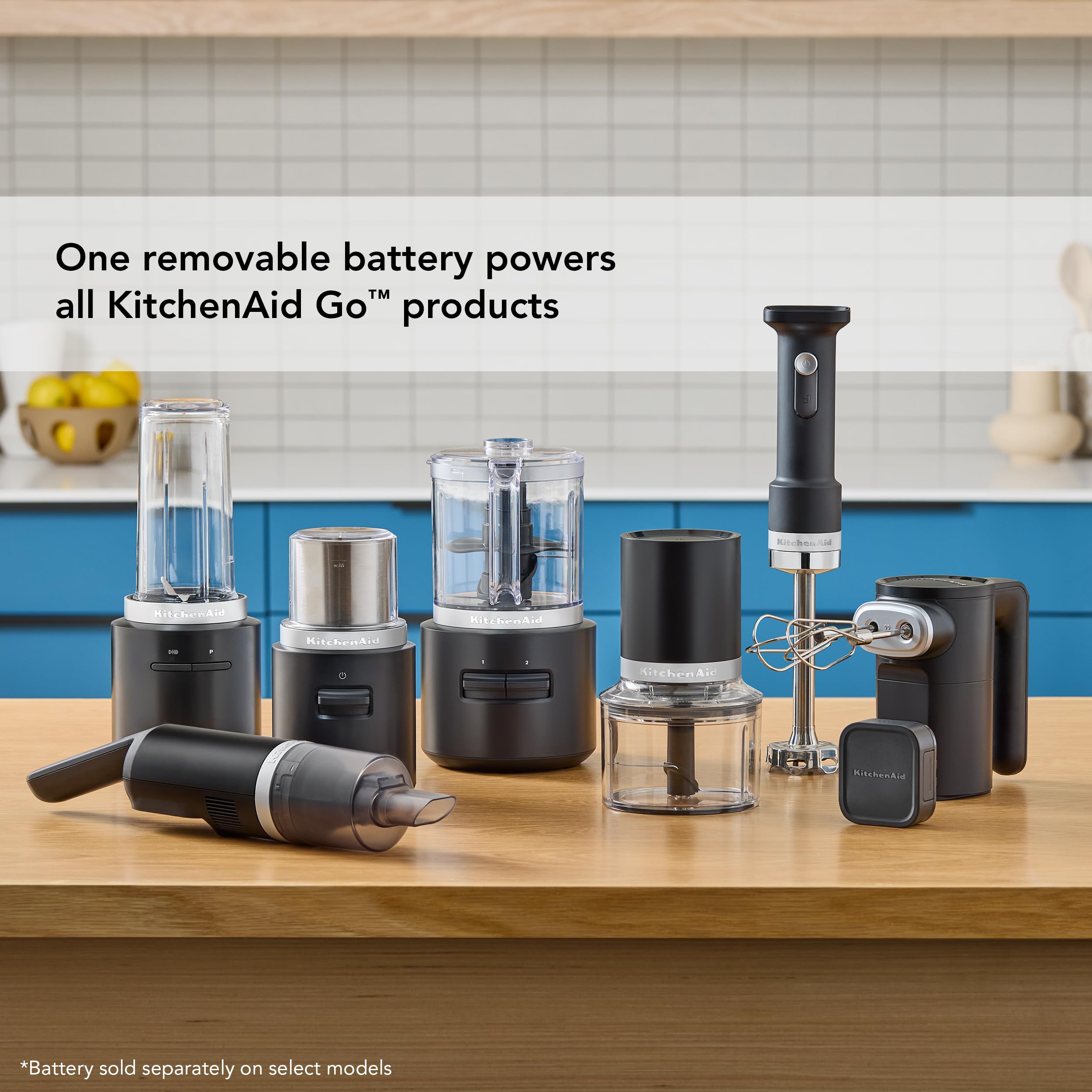 KitchenAid KHBRV05BM Cordless Hand Blender Set with Accessories - Rechargeable Battery (Sold Separately) - Perfect for Smoothies, Soups & Baking - Ideal for Home Kitchens & Small Restaurants