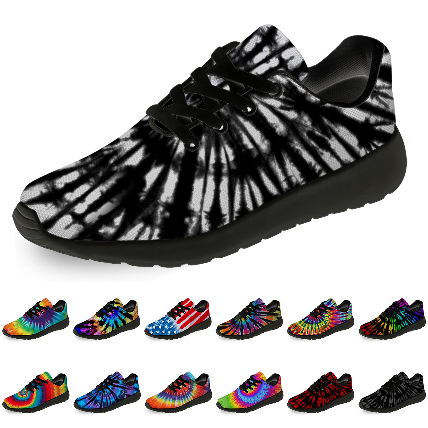 Tie Dye Running Shoes for Women & Men - Comfortable Walking Tennis Sneakers for Jogging & Sports | Perfect Athletic Gift for Runners & Fitness Lovers (Great for Gym, Outdoor Workouts & Casual Wear)