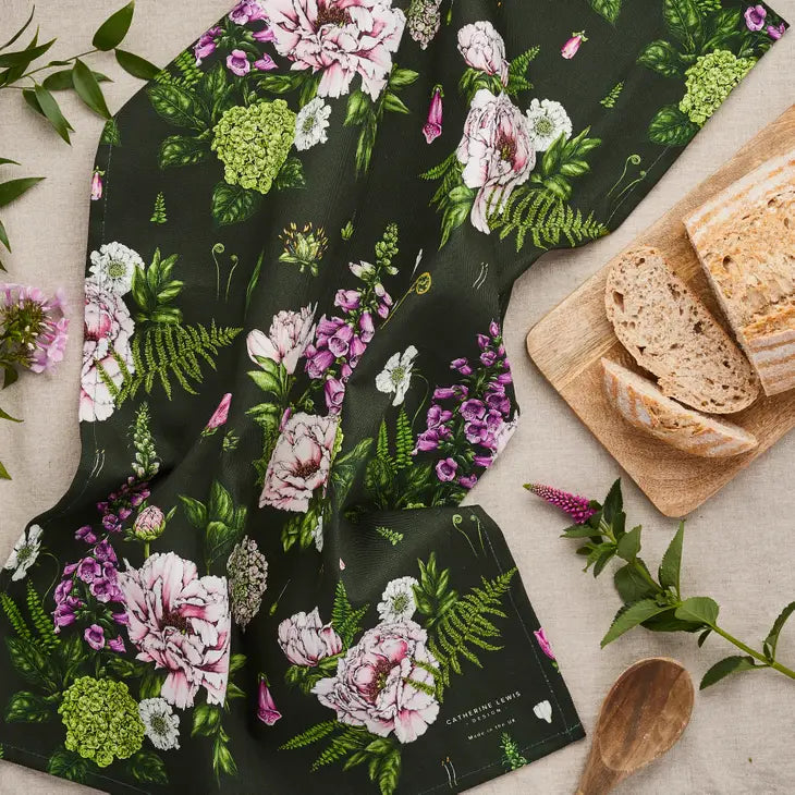 Premium Cotton Summer Garden Tea Towels - Absorbent & Decorative Kitchen Towels for Baking, Cooking & Home Decor