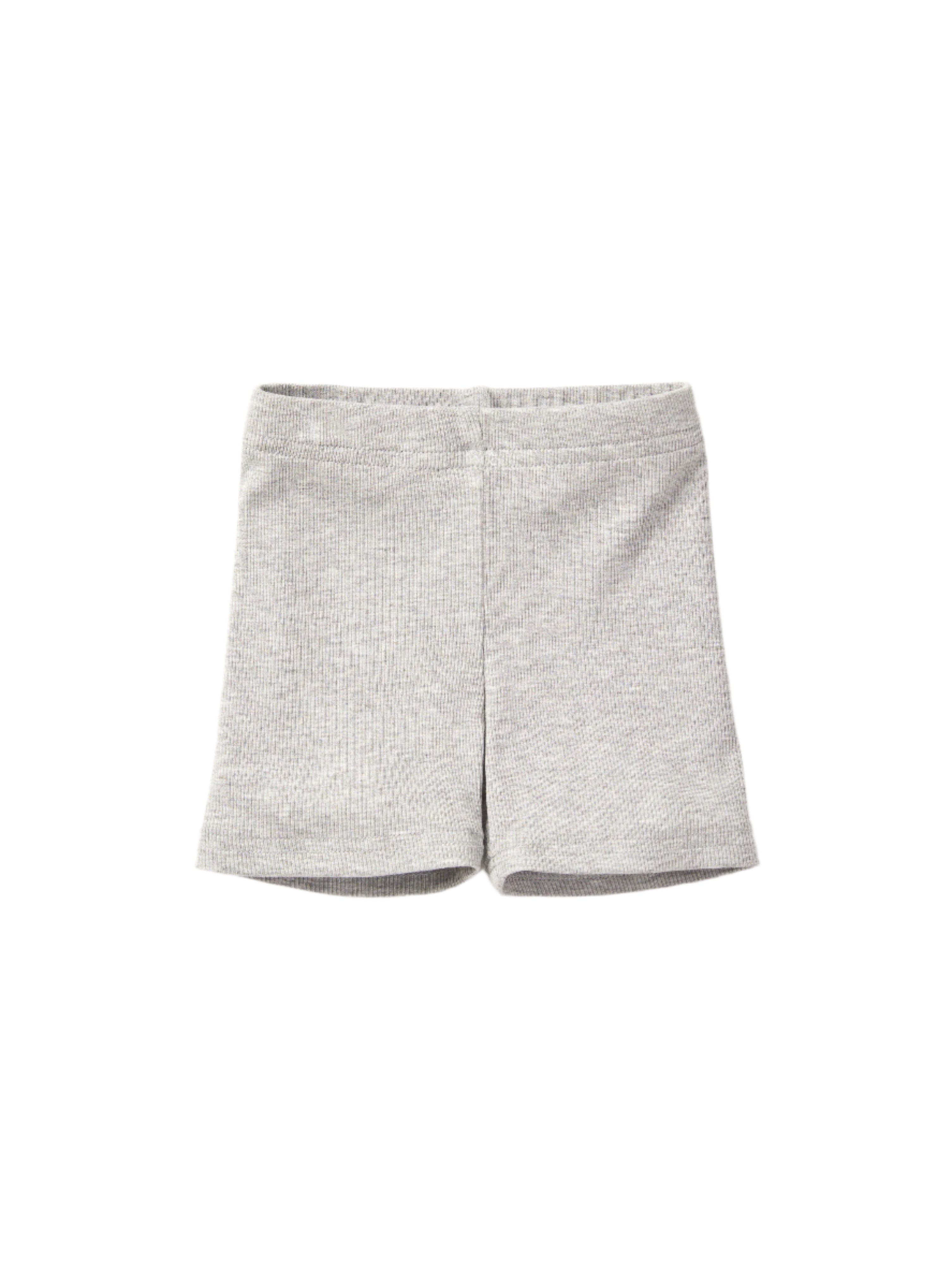 High Waist Ribbed Biker Shorts for Women - Grey Workout Leggings | Yoga, Running, Gym & Lounge Wear