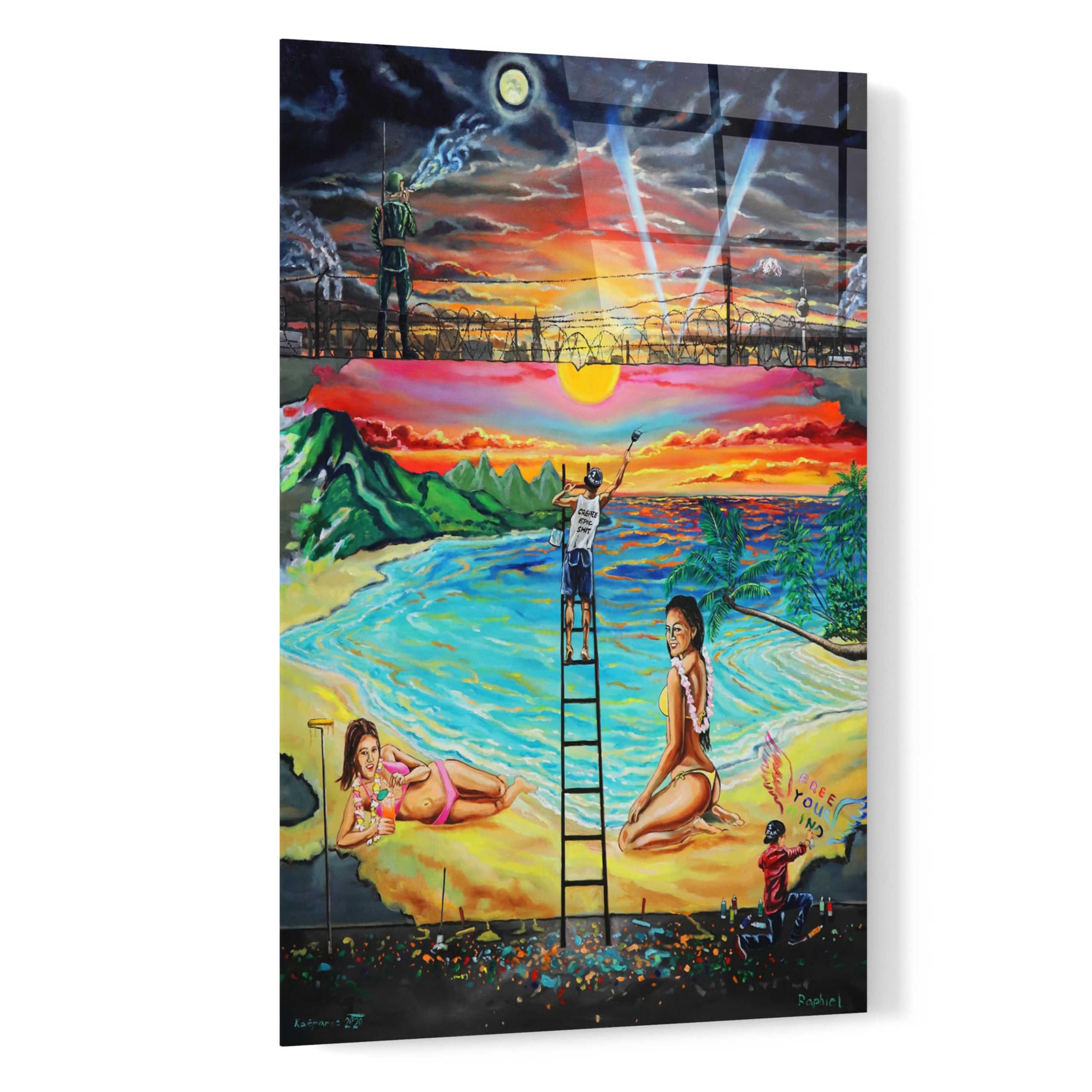Epic 'Berlin Wall' Acrylic Glass Wall Art by Jan Kasparec - 16x24 Inches Modern Home Decor for Living Room, Office & Gallery Display