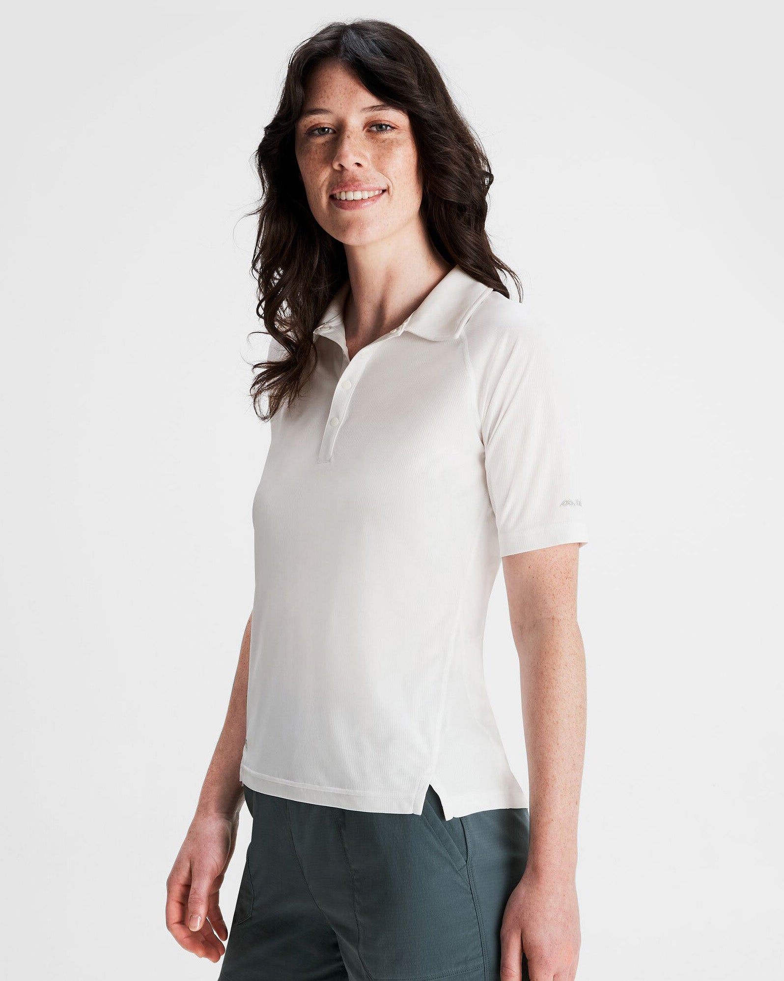 Women's SUN Stopper LT Polo Shirt - UPF 50+ Sun Protection, Moisture-Wicking & Breathable White Golf Shirt for Outdoor Sports & Summer Activities