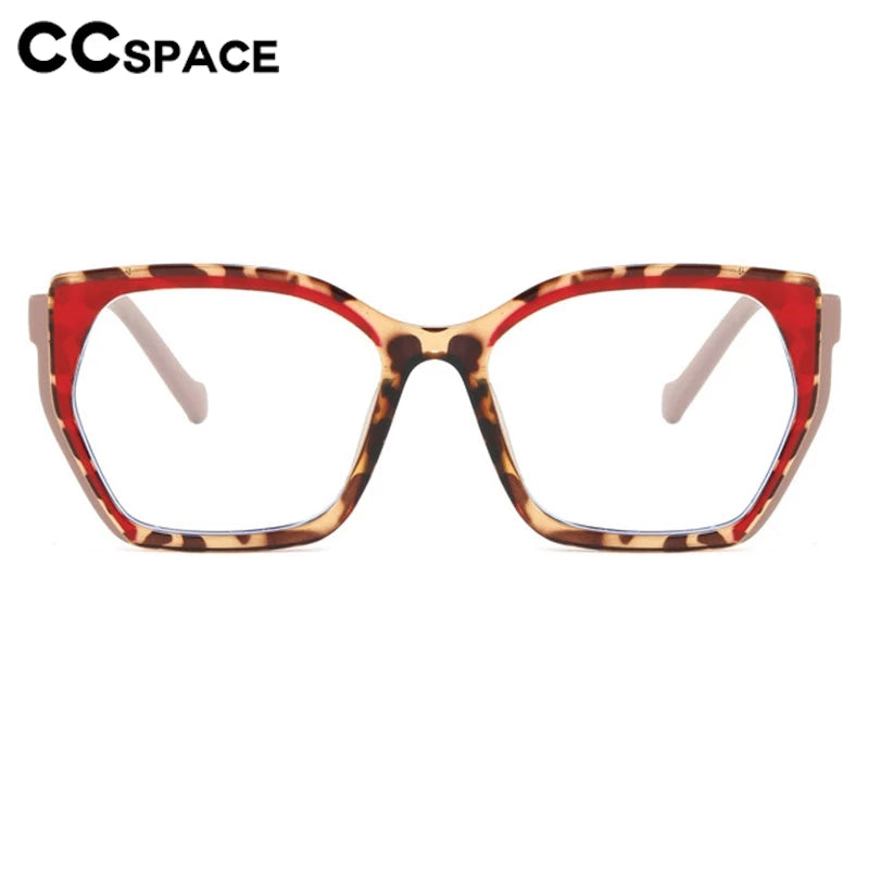CCspace Women's Full Rim Square TR90 Titanium Eyeglasses Frame 302181 - Lightweight & Durable for Work, Reading & Fashion