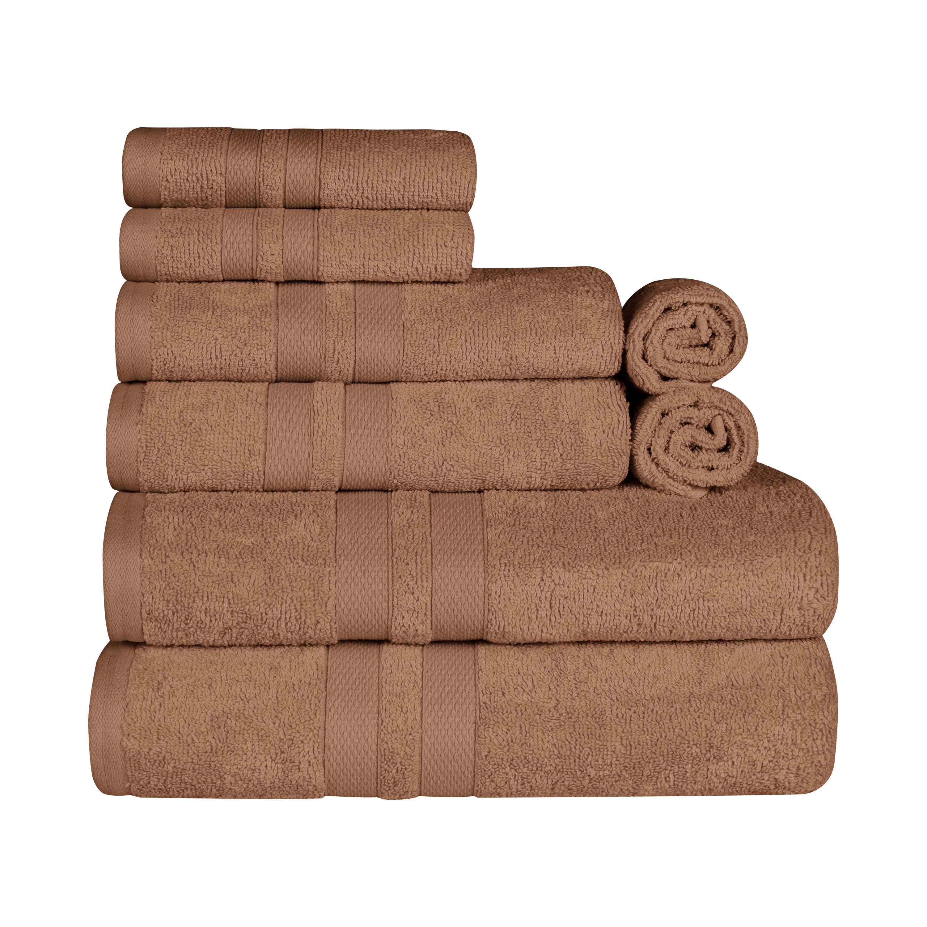 Ultra Soft Cotton Absorbent 8-Piece Towel Set - Premium Bath & Hand Towels for Spa, Gym, and Home Use - Quick Dry & Highly Absorbent