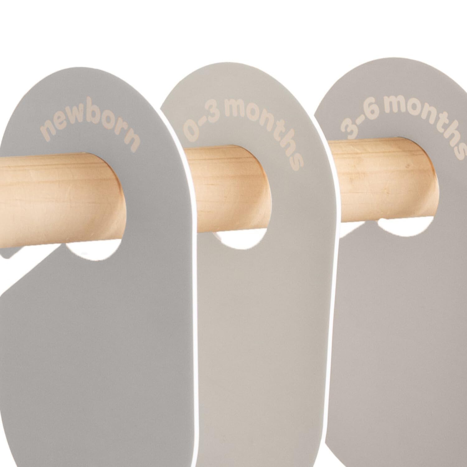 3 Sprouts Baby Closet Dividers Set of 8 - Double-Sided Size Labels Nursery Organizer for Newborn to 2T Baby Clothes - Gray & Beige - Perfect for Nursery Organization & Toddler Wardrobe Sorting