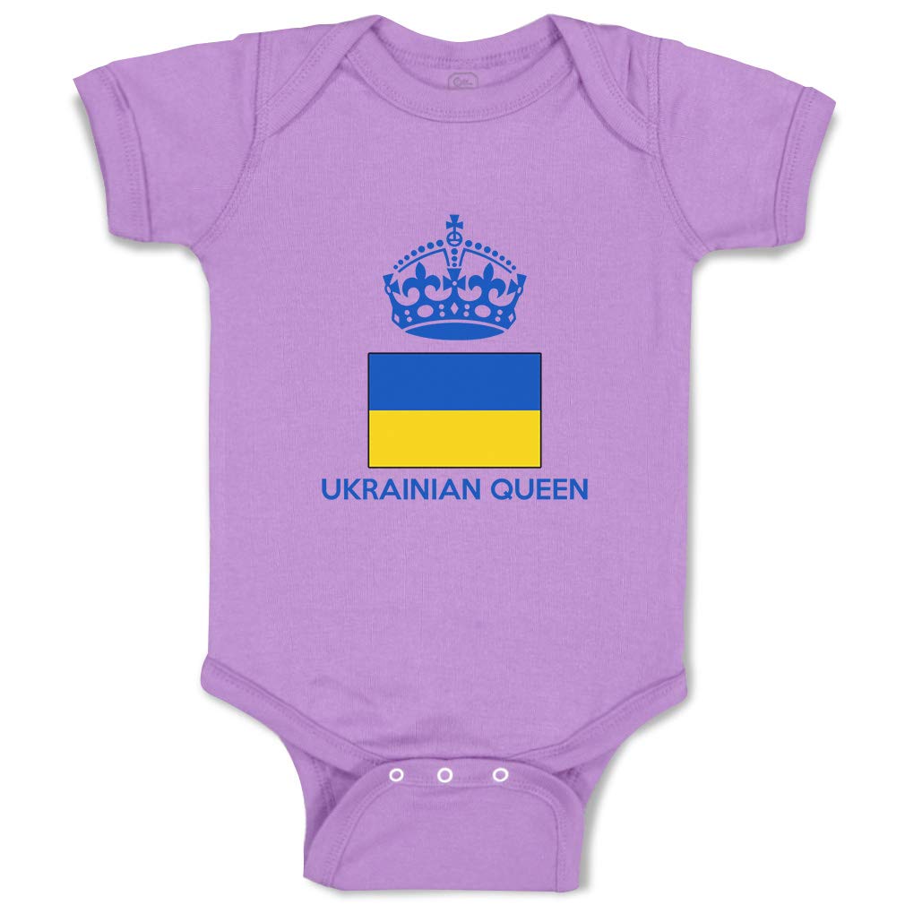 Custom Ukrainian Queen Crown Baby Bodysuit - Funny Cotton Baby Clothes for Boys & Girls - Perfect for Photoshoots, Birthday Parties & Family Events