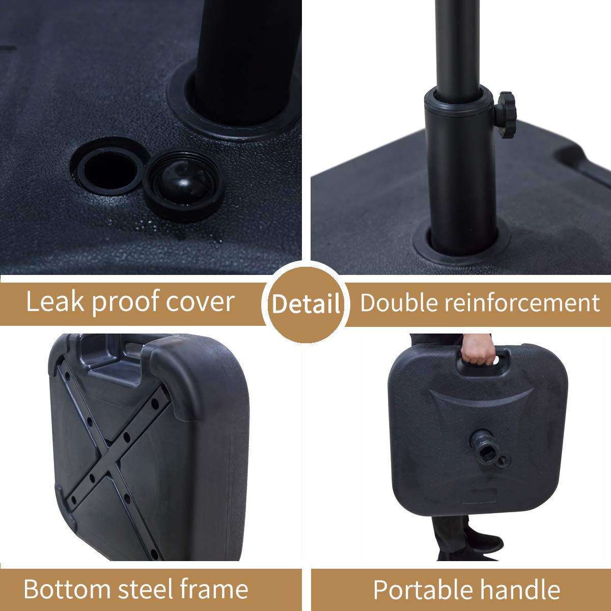 PatioFestival 15Ft Double-Sided Outdoor Market Umbrella with Crank Handle & Included Base - Extra Large Sun Shade for Patio, Poolside, and Backyard Relaxation