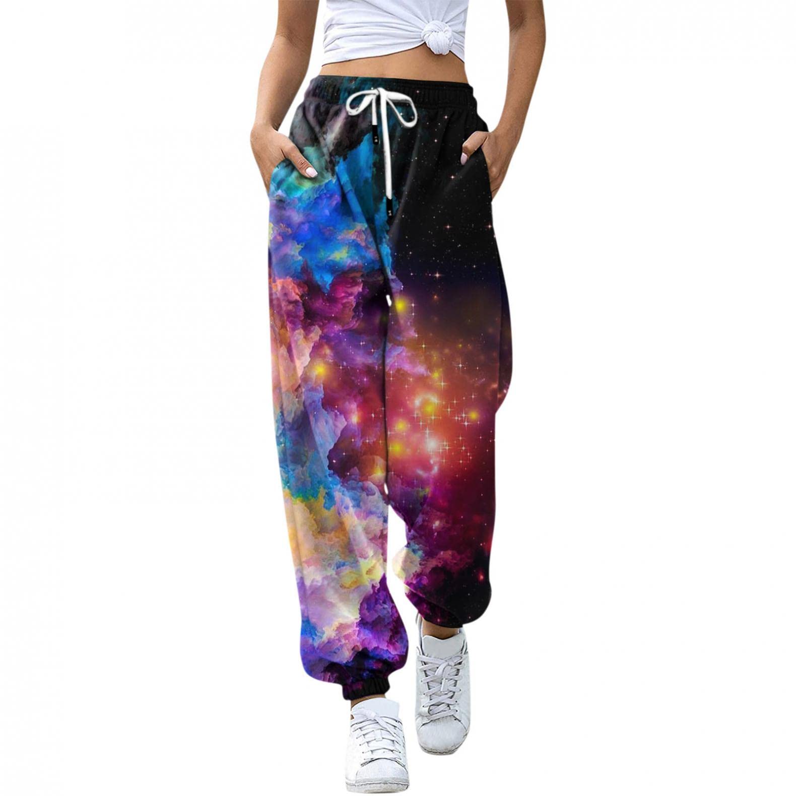 **AWPXTKH Women's Joggers - Lightweight Yoga Pants with Drawstring & Pockets for Workout, Lounge & Casual Wear**    *(Ideal for Gym, Running, Travel & Everyday Comfort)*