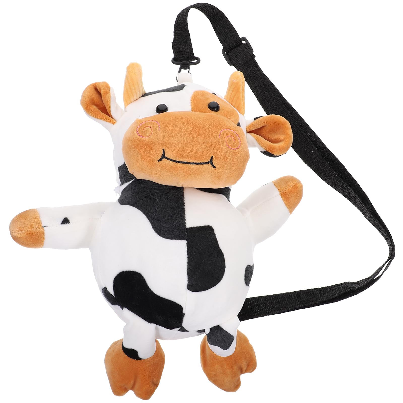 VALICLUD Cute Cow Plush Crossbody Bag for Women & Girls - Soft Stuffed Animal Coin Purse with Adjustable Strap - Perfect for School, Travel & Casual Outings