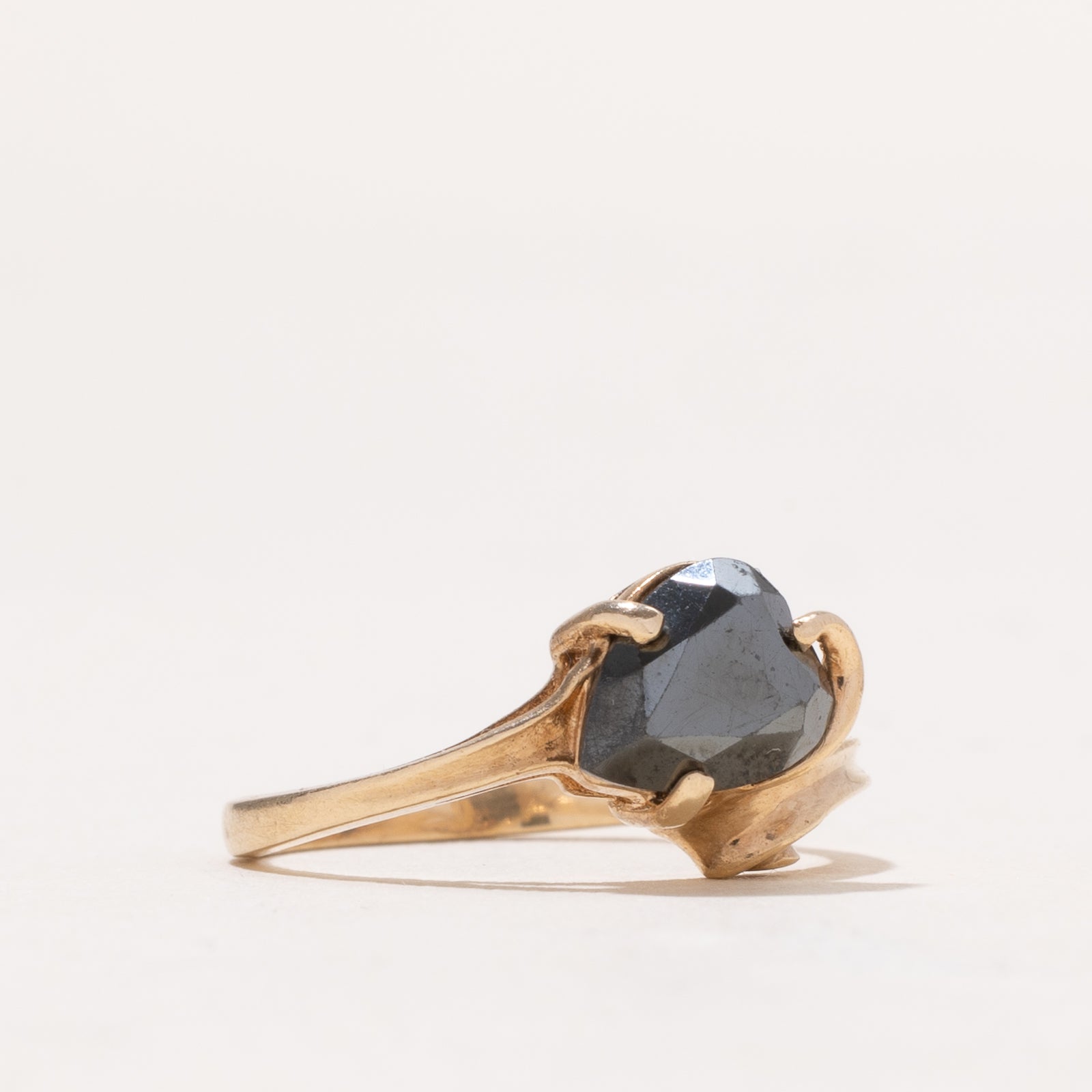 Pear Cut Hematite Bypass Ring - 2.00ct Size 6 | Elegant Silver Jewelry for Women | Perfect for Weddings, Anniversaries & Special Occasions
