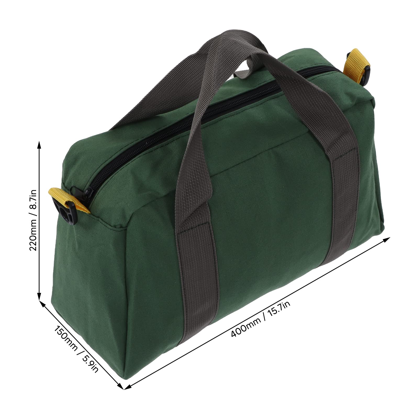 15.7 Inch Large Heavy Duty Waterproof Canvas Tool Bag - Wide Mouth Zippered Utility Tote for Electricians, Carpenters & Technicians | Multipurpose Storage for Tools, DIY Projects & Job Sites