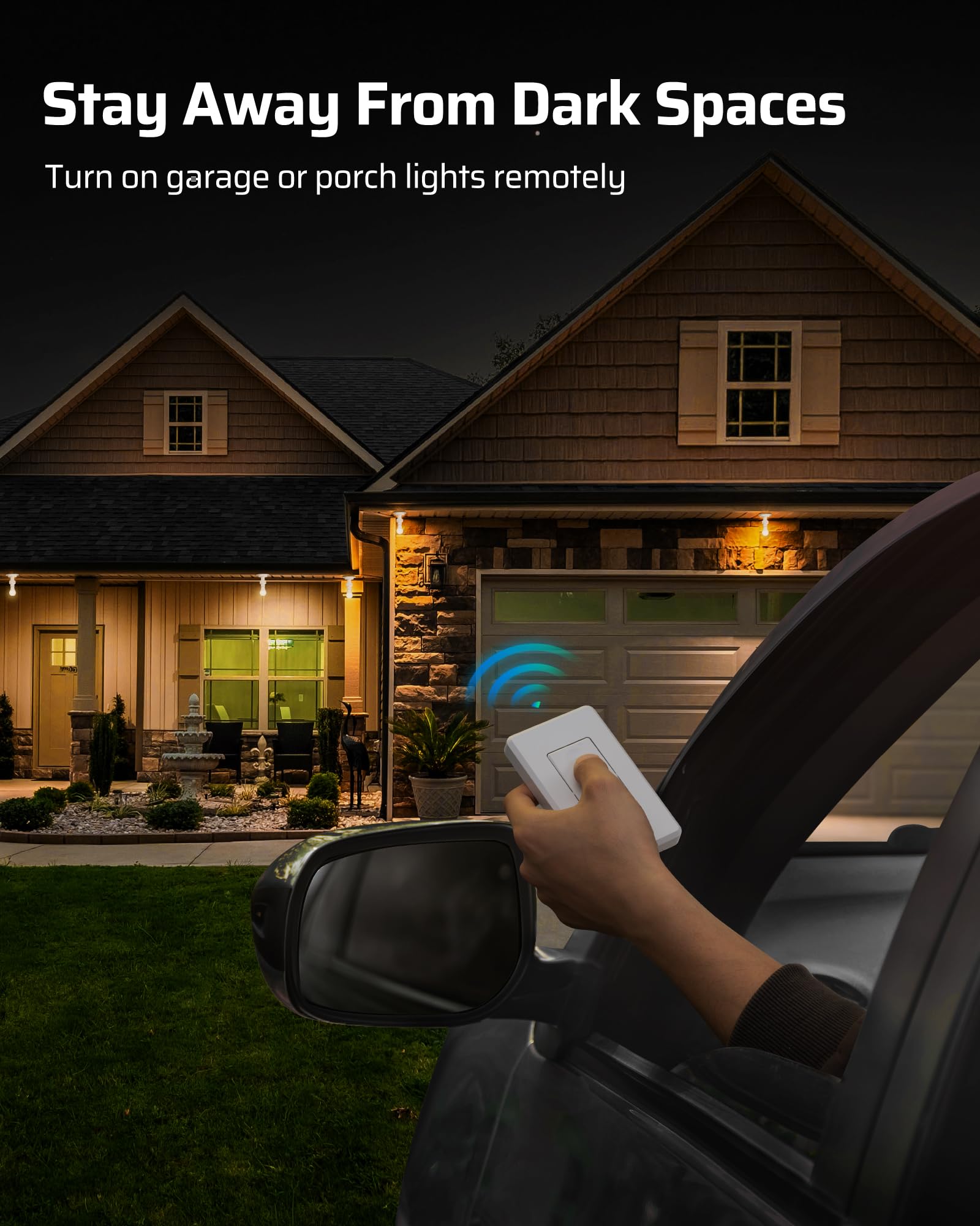 DEWENWILS Wireless Remote Control Light Bulb Socket - E26/E27 Base with Wall Mounted Switch for Pull Chain Fixtures | No Wiring Required | ETL Certified | Perfect for Bedrooms, Stairways & Hard-to-Reach Lights