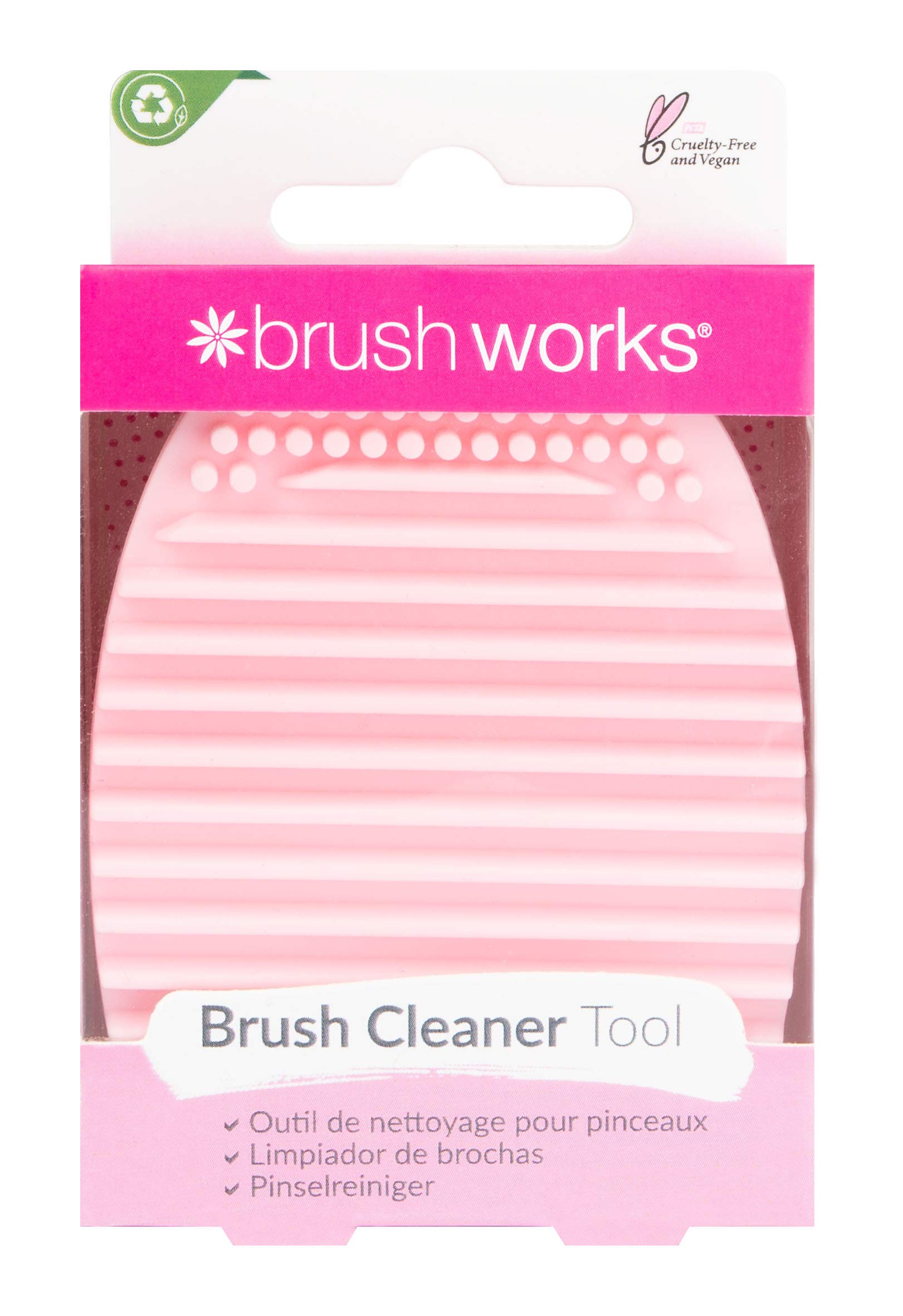 Brushworks Silicone Makeup Brush Cleaner - Professional Brush Cleaning Mat for Foundation, Eyeshadow & Blush Brushes - Perfect for Home & Travel Makeup Kit Organization