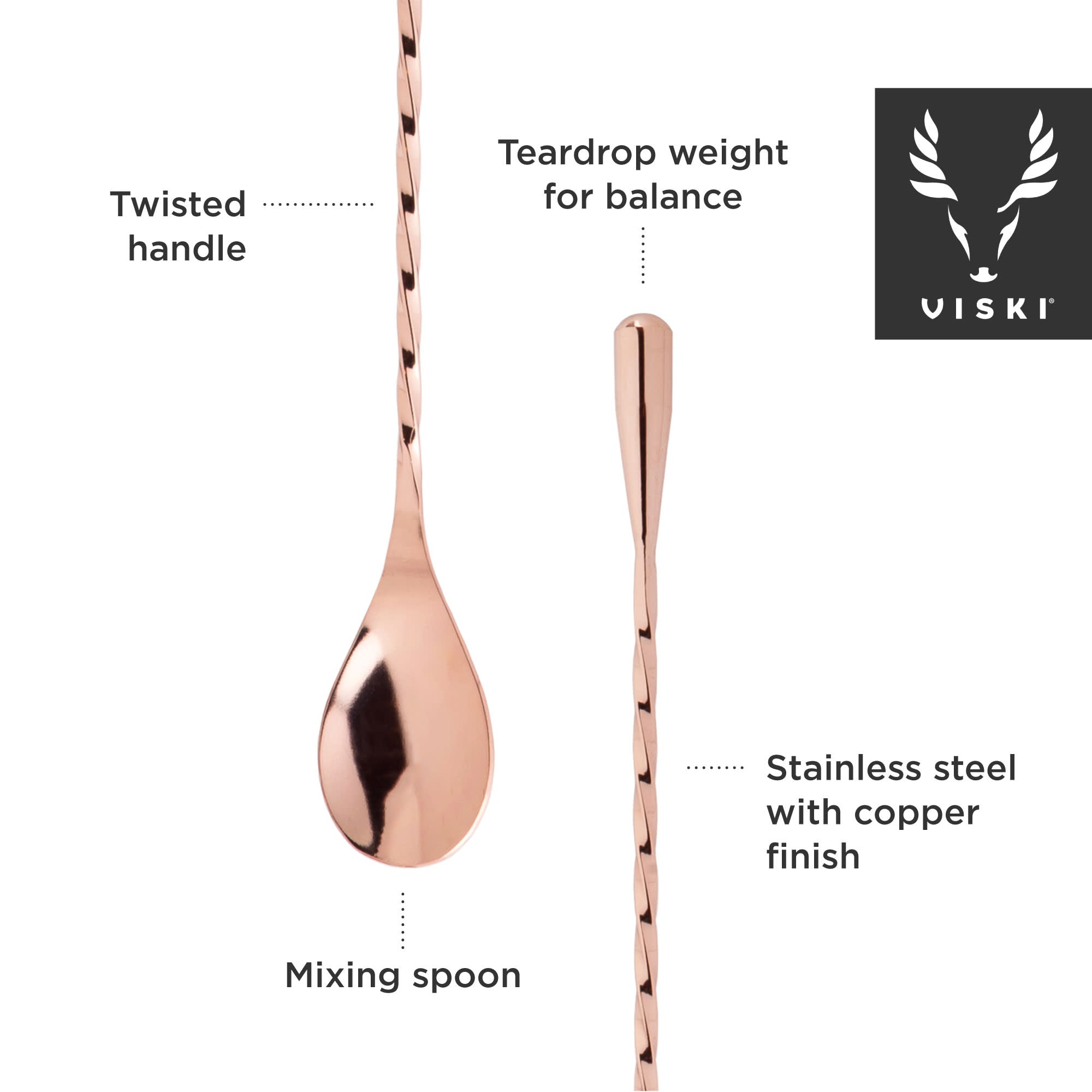 Premium 40cm Weighted Bar Spoon for Mixing Cocktails - Perfect for Bartenders, Home Bars & Professional Use - Ideal for Stirring, Layering & Crafting Cocktails