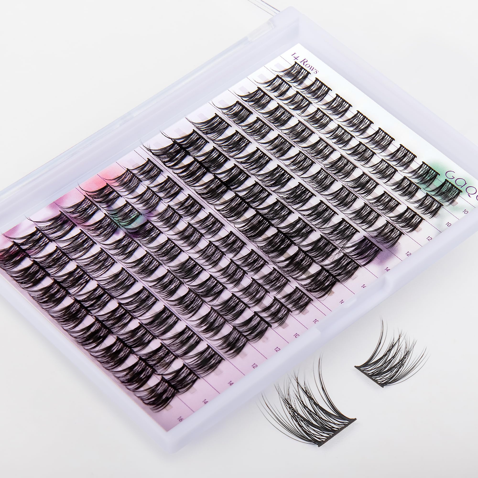 GAQQI Lash Clusters - 112PCS GQ02 False Eyelashes C Curl, 10-16MM Mixed Length Individual Lashes for Natural & Wispy DIY Eyelash Extensions | Perfect for Daily Wear, Parties & Special Occasions