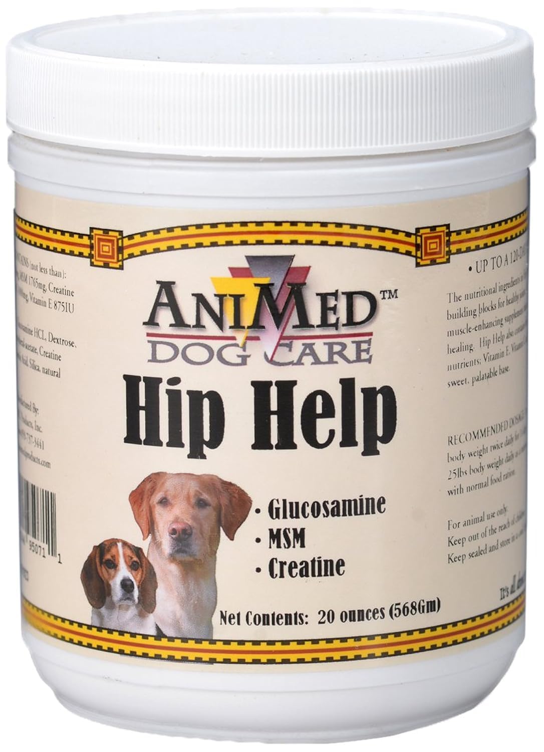 AniMed Hip Help Powder for Dogs - Joint Support Supplement, 20 oz | Promotes Mobility & Comfort for Senior Dogs | Ideal for Large Breeds & Active Pets