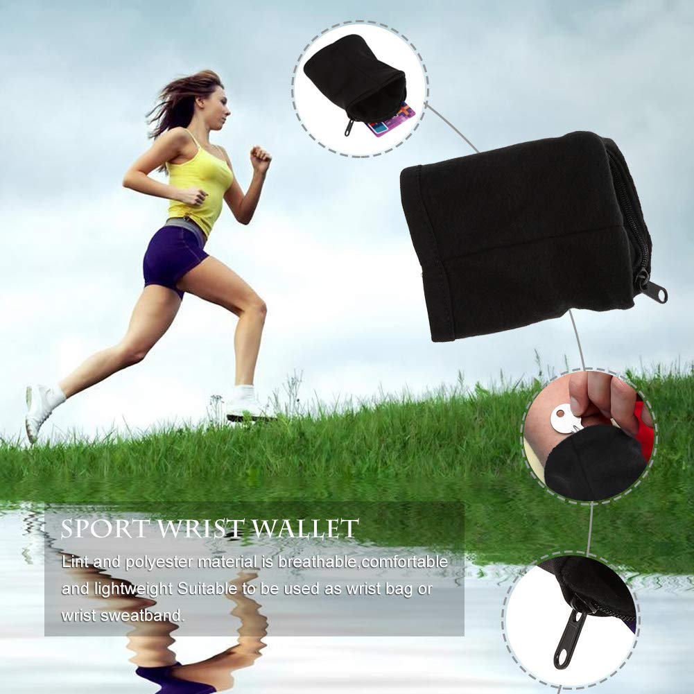 Waterproof Zipper Wrist Wallet - Secure Sports Wristband for Money, Cards & Keys - Ideal for Running, Cycling, Gym & Outdoor Activities - Sweat-Resistant Storage Pouch for Active Lifestyles