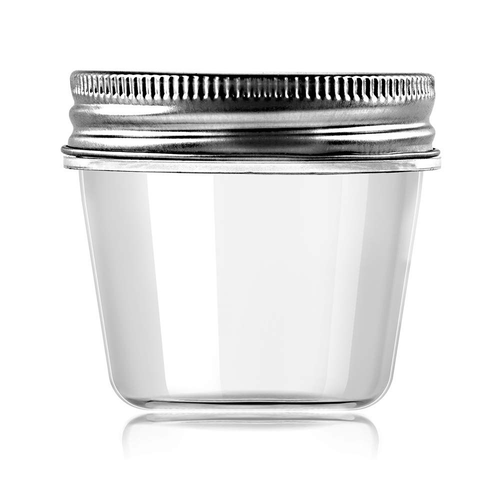 Novelinks 4oz Clear Plastic Jars with Screw-On Lids - 40 Pack BPA-Free Refillable Round Containers for Slime, Spices, Crafts & Kitchen Storage - Perfect for DIY, Organizing & Household Use