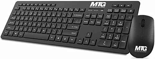 MTG 24-inch 1080p Full HD LED Computer Monitor - 75Hz Refresh Rate, 3ms Response Time, VESA Mountable, HDMI & VGA Ports, Ultra-Thin Bezel-Less Design with Built-in Speakers (Includes Wireless Keyboard & Mouse) - Perfect for Home Office, Gaming, and Multimedia Entertainment
