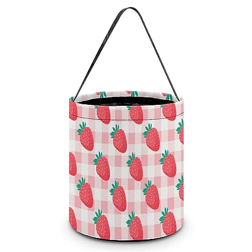 Pink Plaid Strawberry