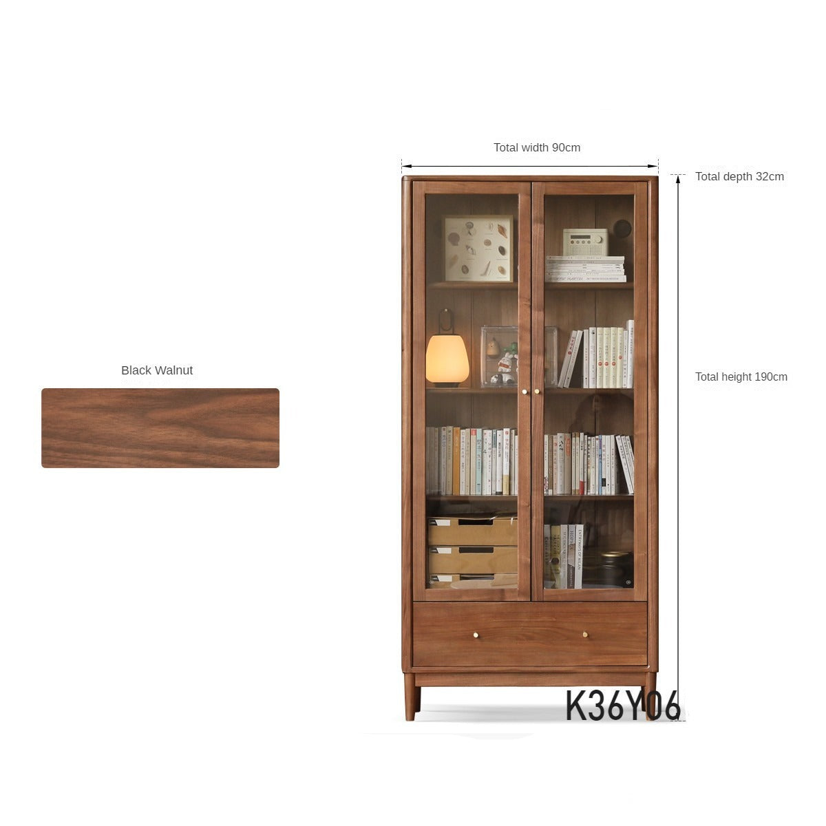 Solid Black Walnut & Oak Wood Bookcase - Customizable Wall-Mounted Bookshelf for Living Room, Home Office & Library Storage