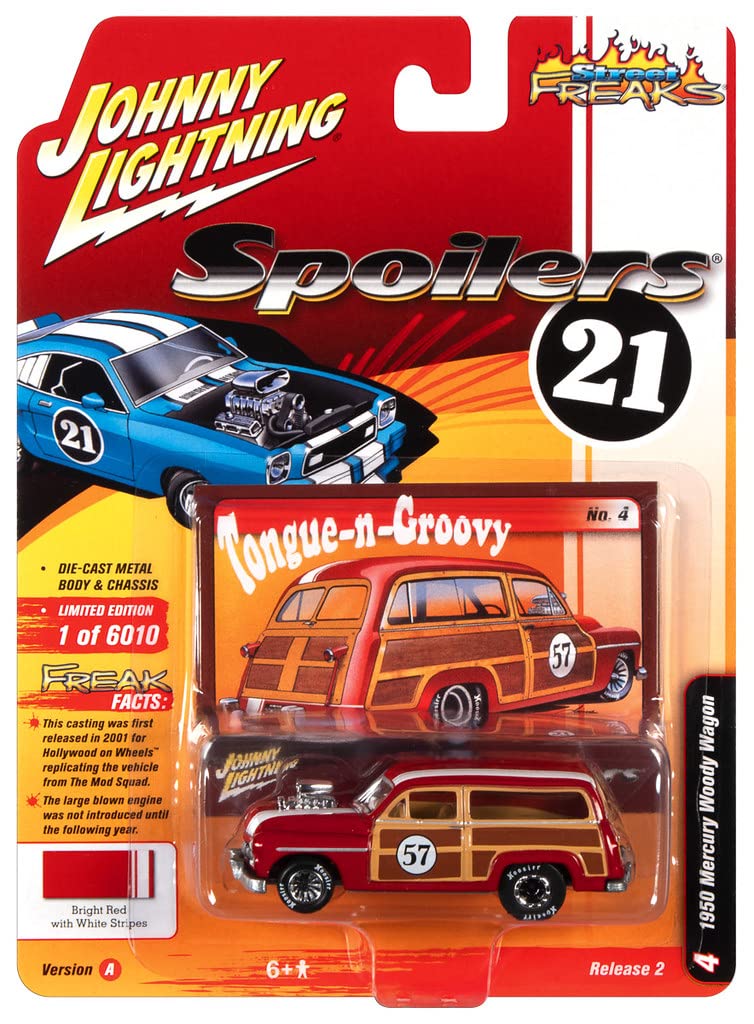 Johnny Lightning 1:64 Scale Die-Cast 1950 Mercury Woody Wagon Copper - Limited Edition Street Freaks Series B - Perfect for Collectors, Model Car Displays & Vintage Automotive Enthusiasts