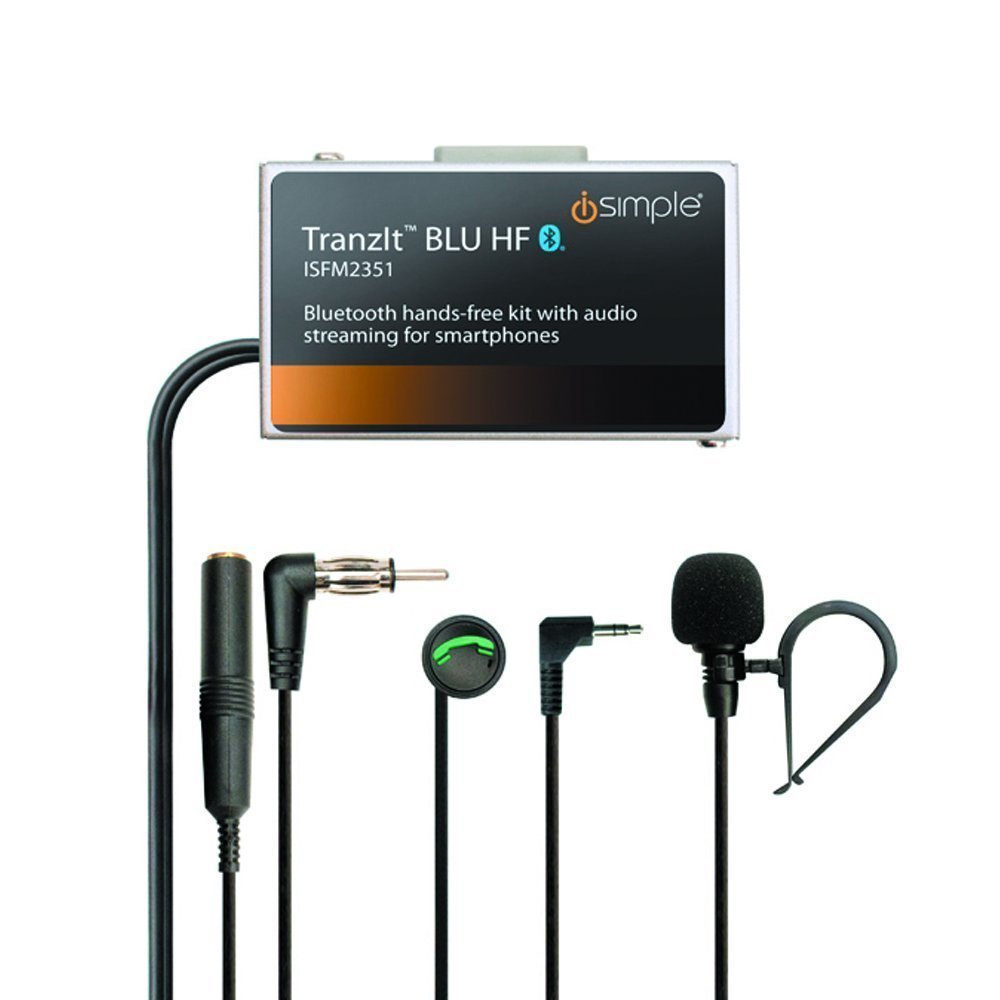 iSimple Bluetooth Hands-Free Car Kit for iPhone & Android - Wireless Music Streaming & Call Control - Easy Installation & Frustration-Free Packaging (Black) - Perfect for Commuting & Road Trips