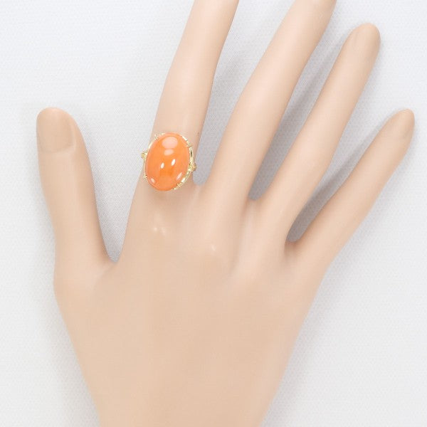 18K Yellow Gold Coral Ring for Women - Elegant Handmade Jewelry Gift for Birthday, Anniversary & Wedding - Perfect for Beach Vacations & Boho Fashion