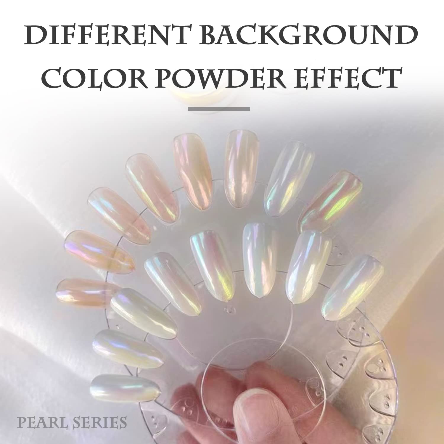 **White Pearl Chrome Nail Powder - Mirror Effect Aurora Glitter for Holographic Nail Art | DIY Mermaid Pearl & Neon Ice Dust | Perfect for Manicures, Nail Extensions & Salon Decorations**
