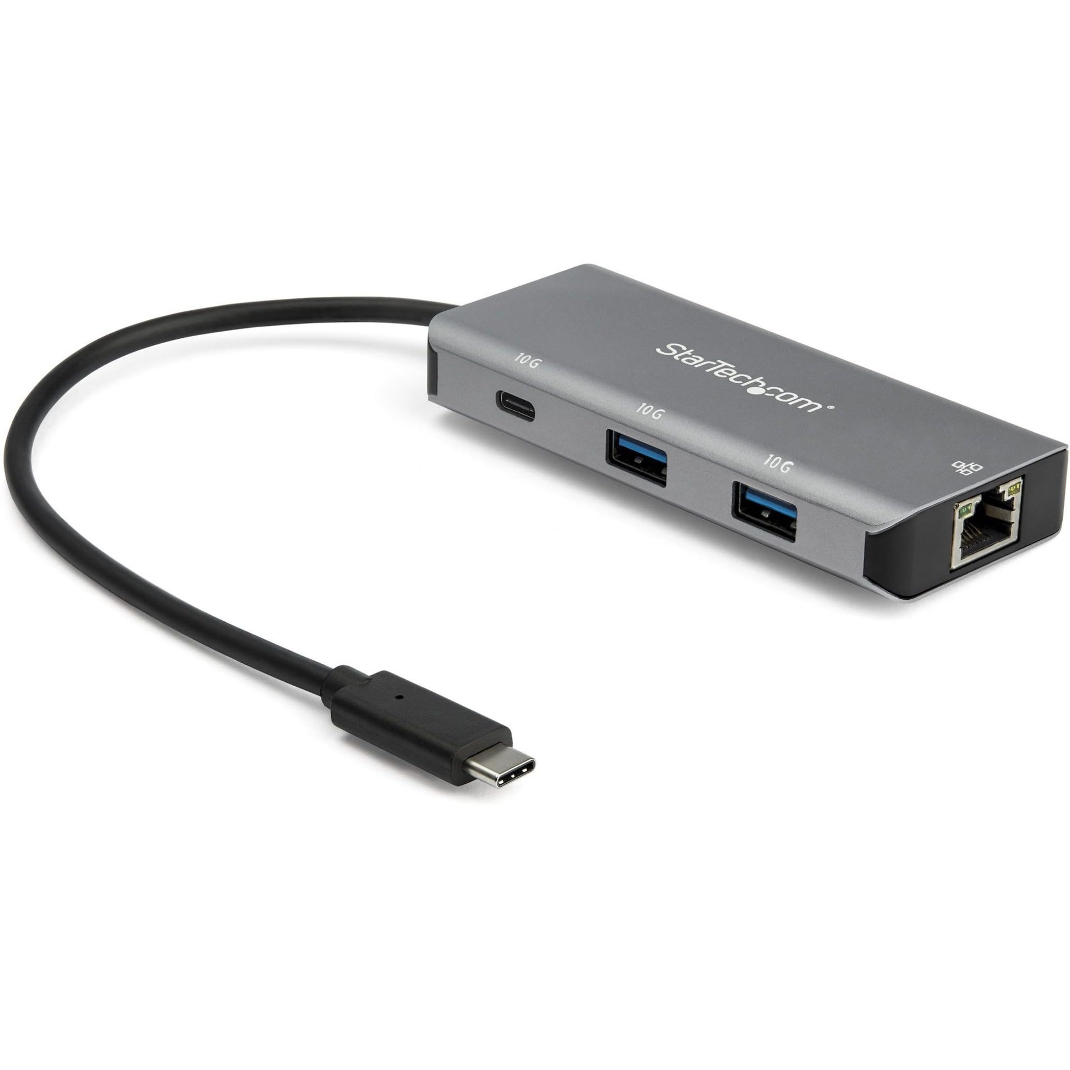 StarTech.com 3-Port USB C Hub with Gigabit Ethernet - 2x USB-A & 1x USB-C Ports - 10Gbps SuperSpeed USB 3.1/3.2 Gen 2 Adapter - Aluminum Design - Thunderbolt 3 Compatible (HB31C2A1CGB) - Perfect for MacBook Pro, Dell XPS & Office Workstations
